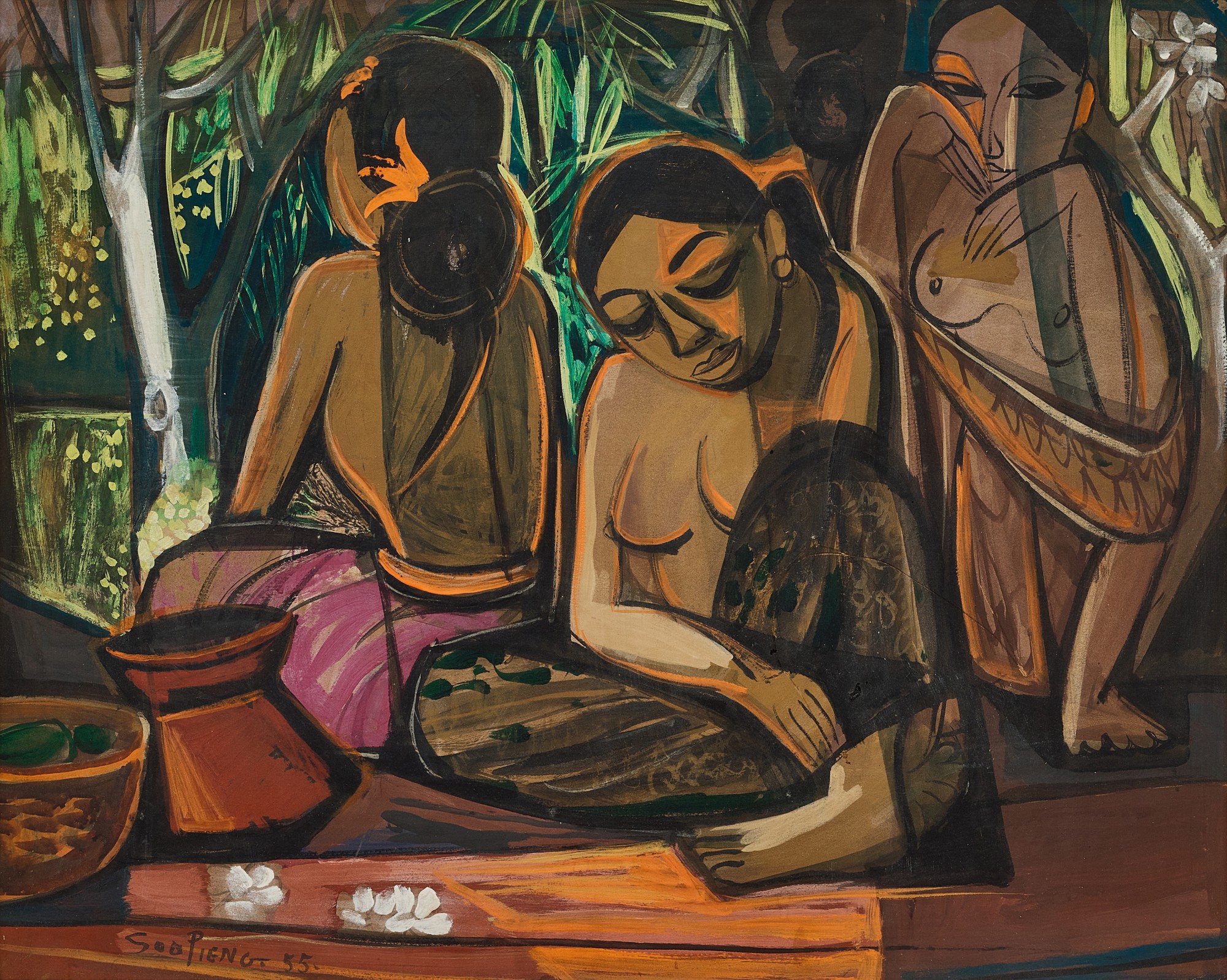 Cheong Soo Pieng — Seated Ladies  坐著的女士