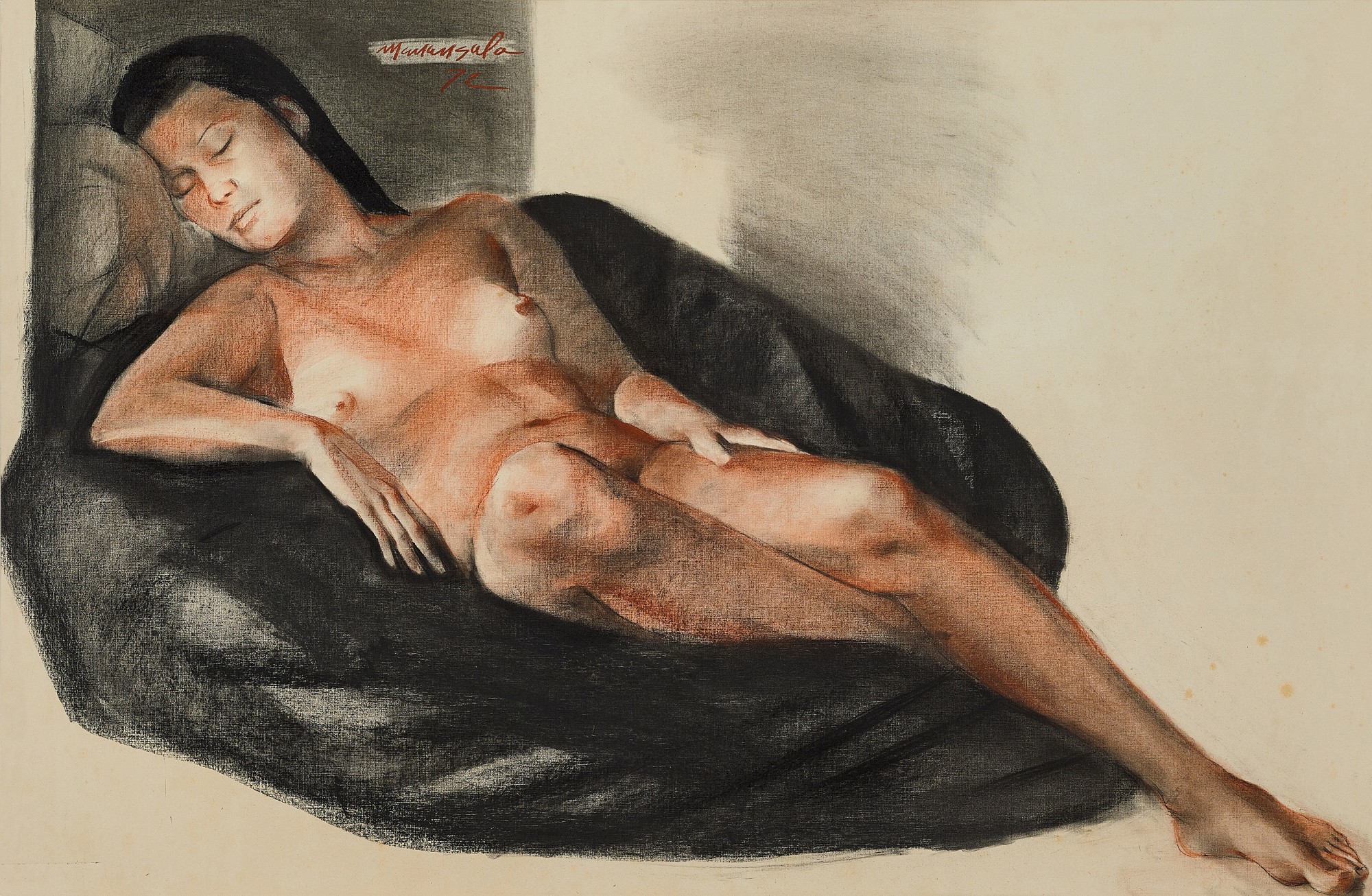 Vicente Silva Manansala — Nude on a bean bag  躺在豆袋椅的裸體