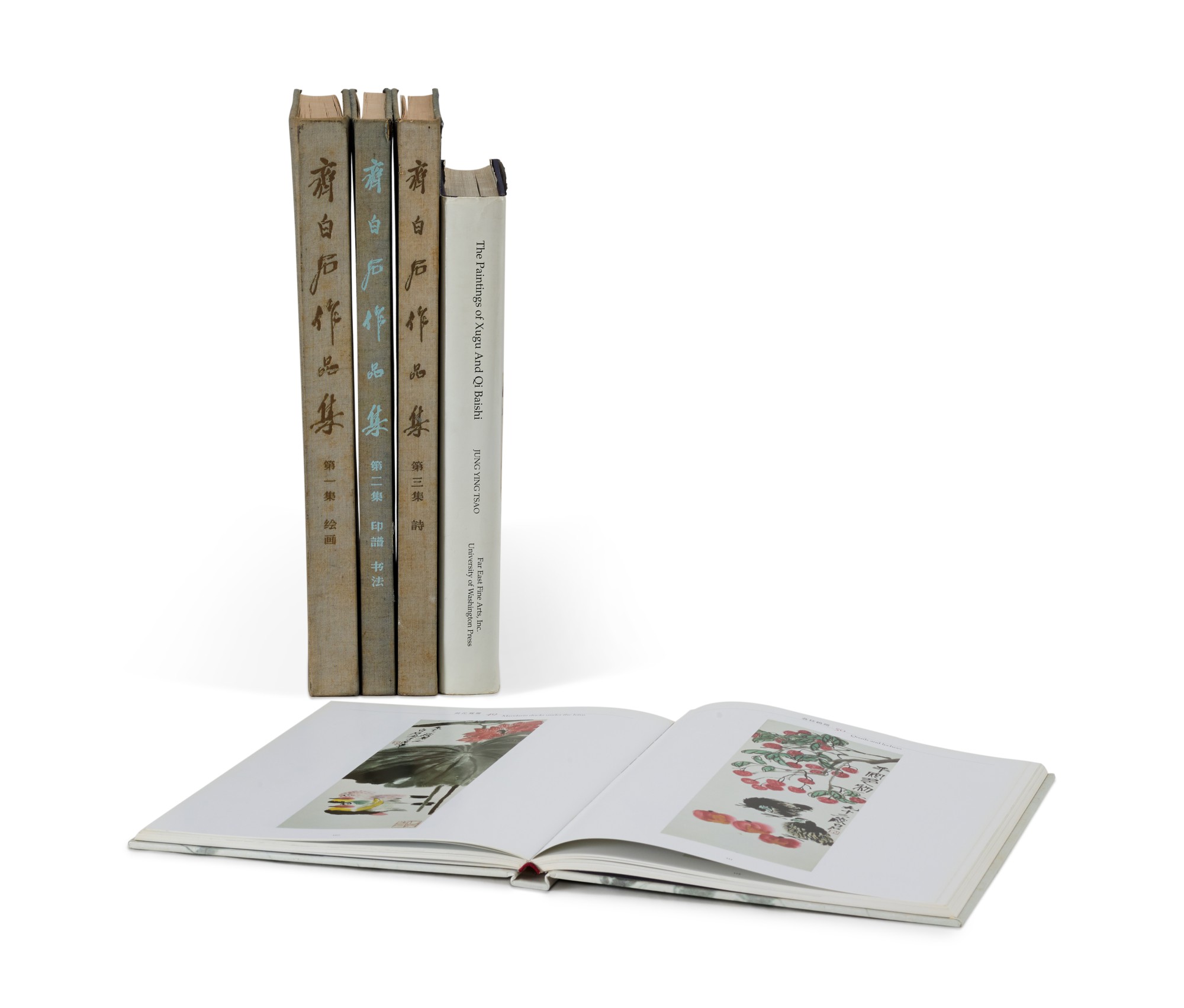 A group of 3 catalogues on Qi Baishi — A group of 3 catalogues on Qi Baishi 齊白石作品圖錄一組三冊