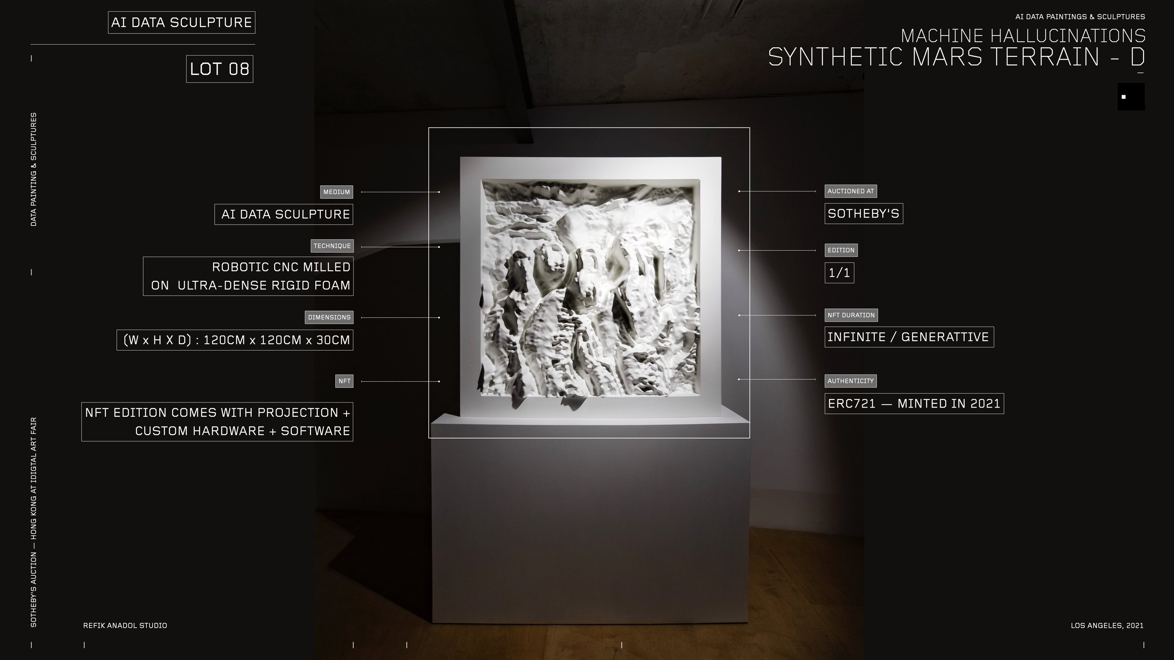 Refik Anadol — Machine Hallucination: Synthetic Mars Terrain – E (NFT AI Data Sculpture)
