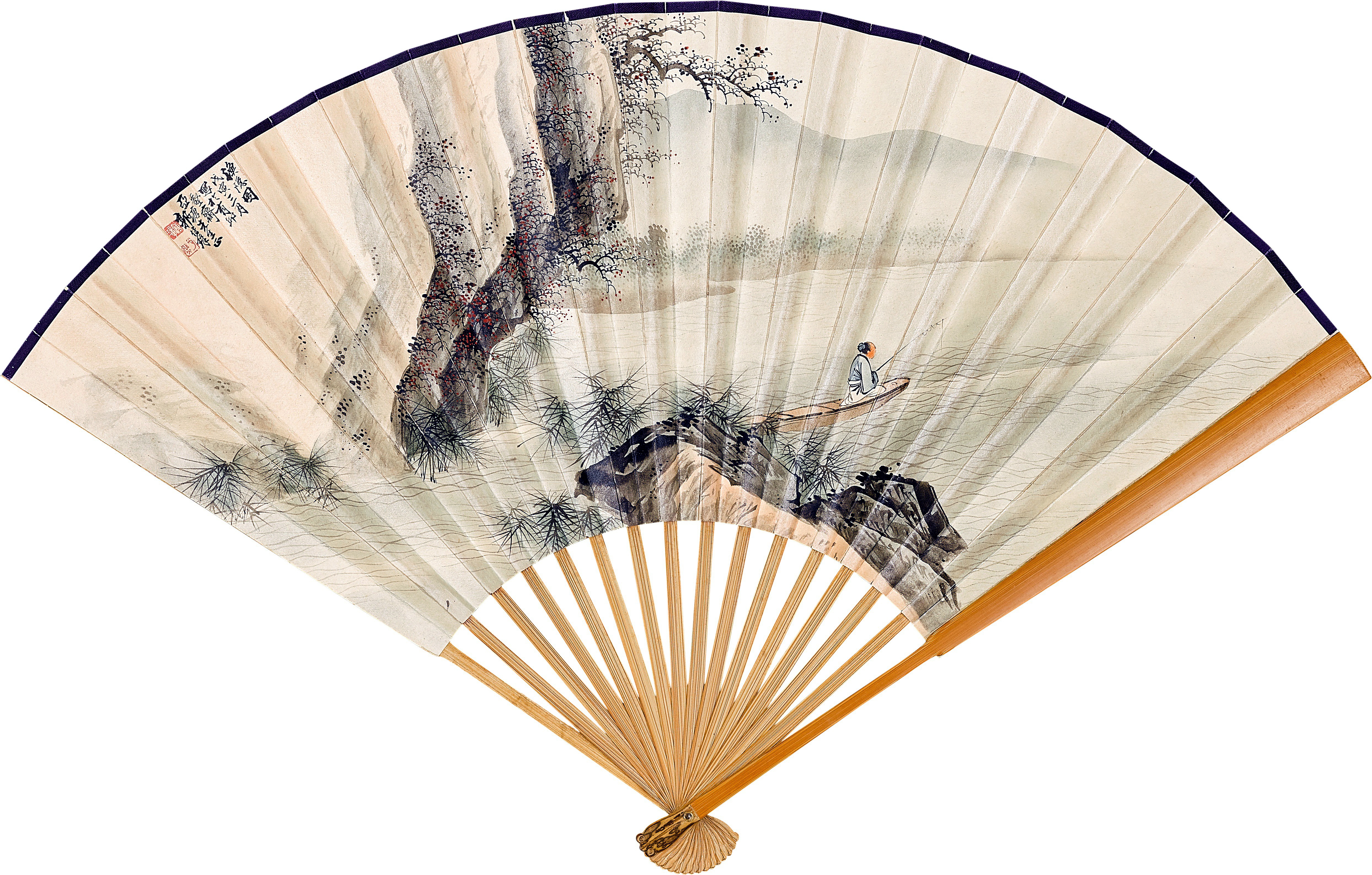 Unknown — Guo Chuanzhang, Fishing by the Cliff;  Zhang Zhen, Sailing by the Pine