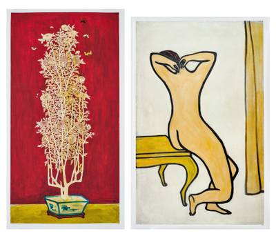 a. Chrysanthemum; b. Woman in Bath a. 菊；b. 浴女