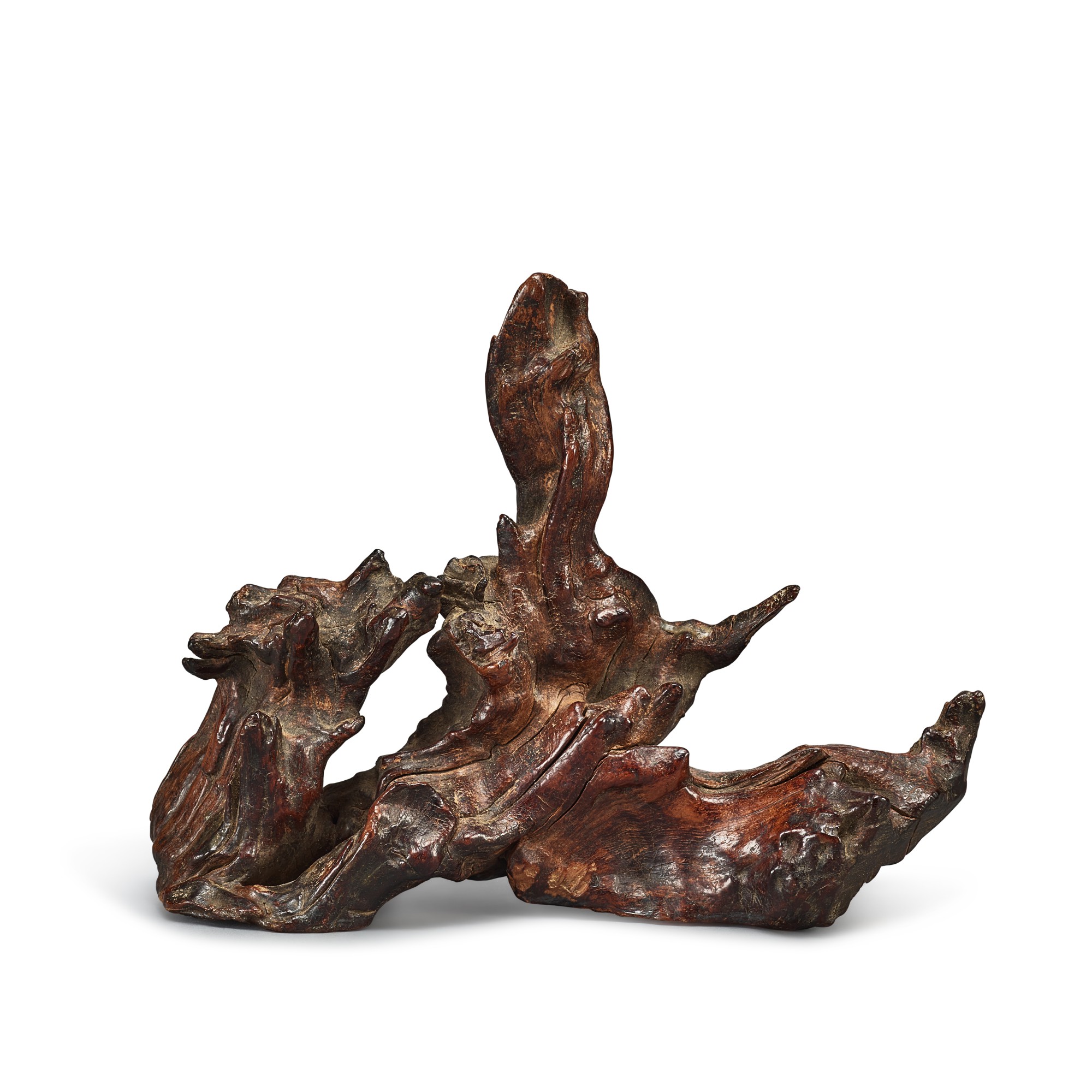 A burlwood brush rest, — A burlwood brush rest, Qing dynasty 清 癭木隨形筆擱