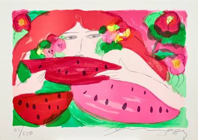 Lady with watermelons 西瓜女人