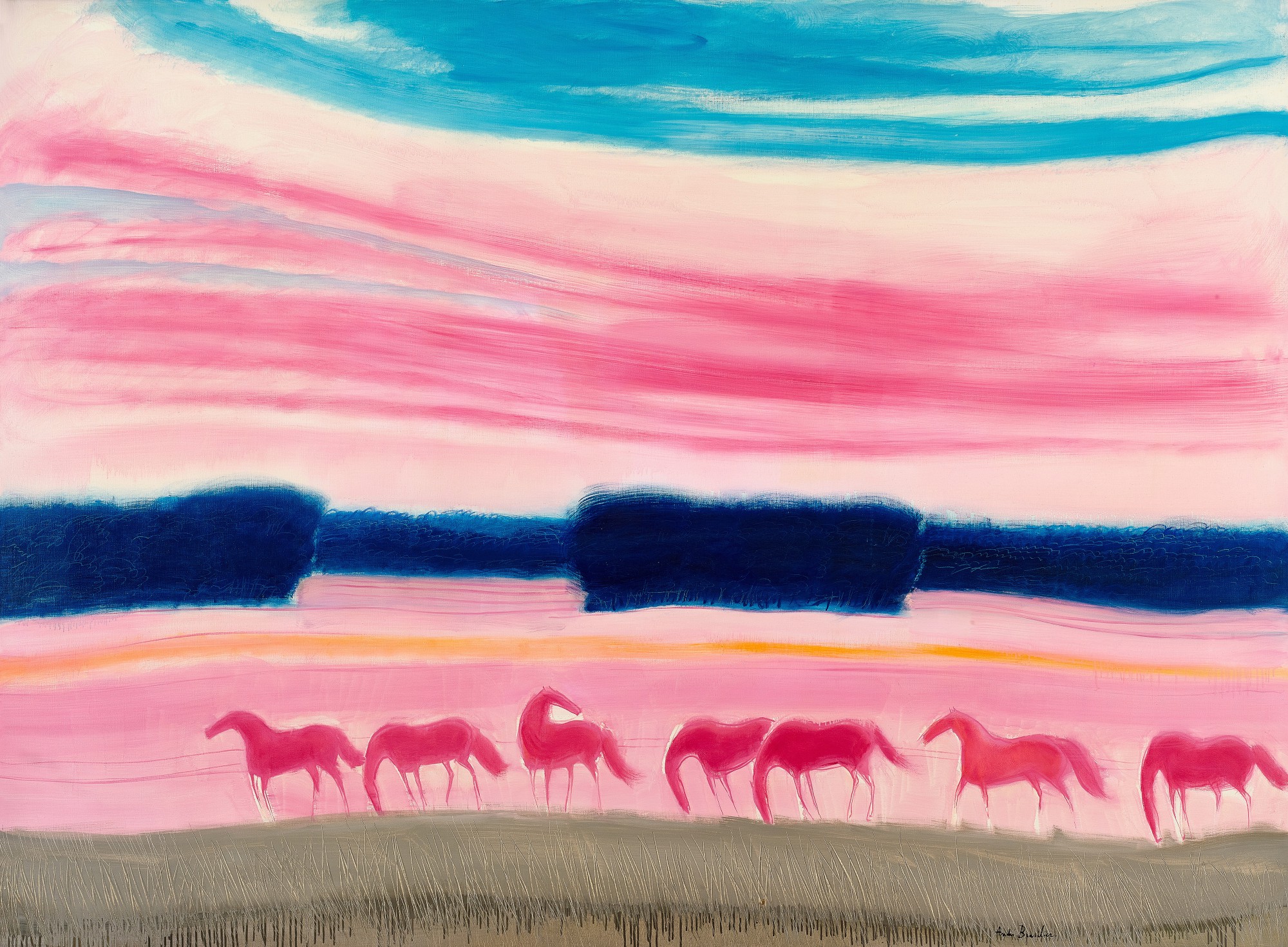 André Brasilier — Le Grand Ciel Rose 粉紅色的天空