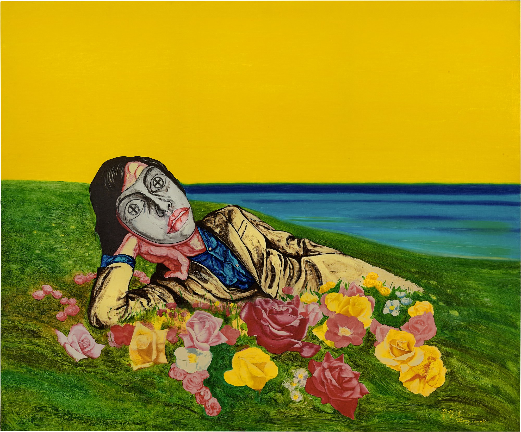 Zeng Fanzhi — Mask Series 1999 no. 2 面具系列 1999 第2號