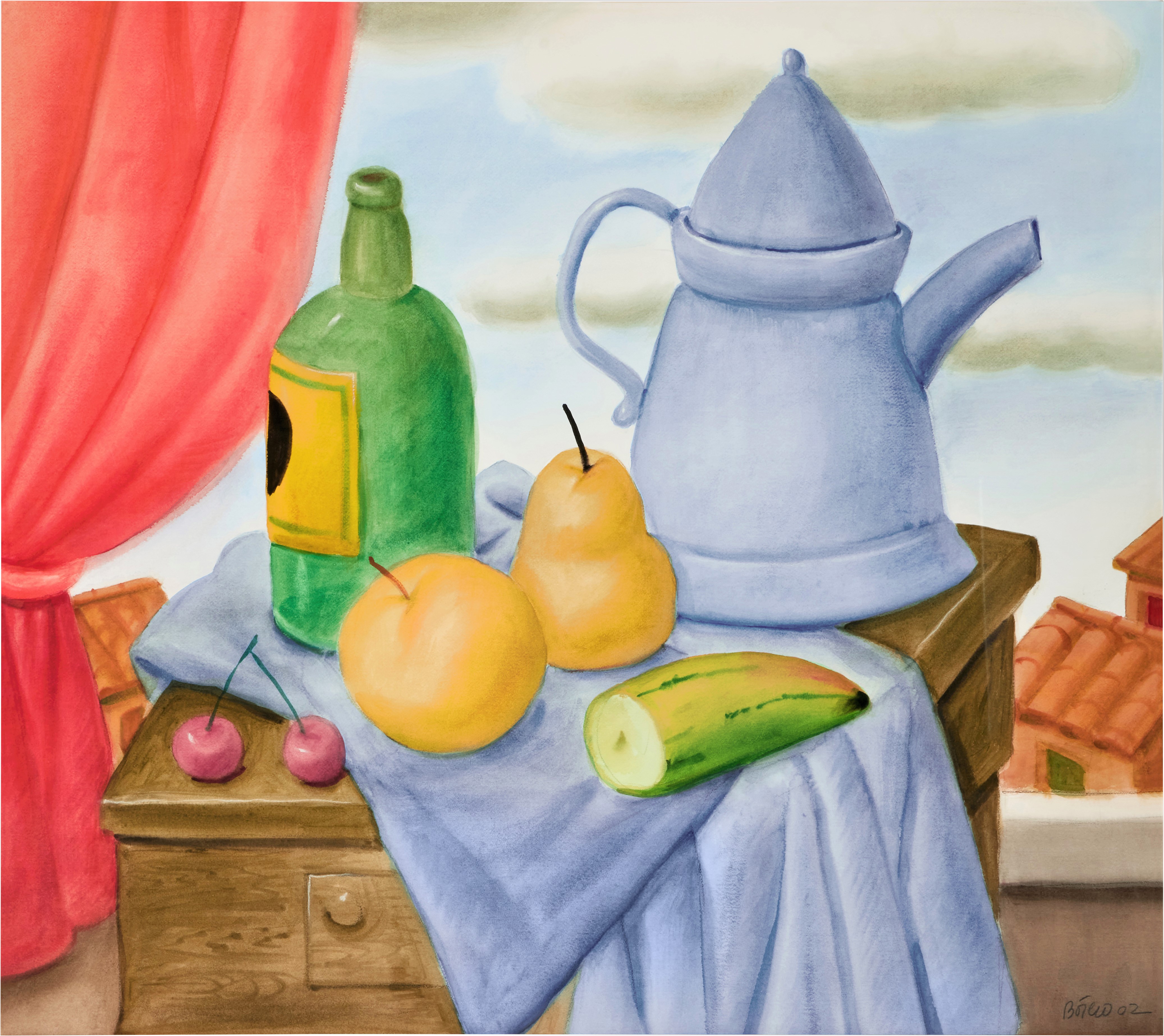 Still Life with Blue Coffee Pot 靜物與藍色咖啡壺