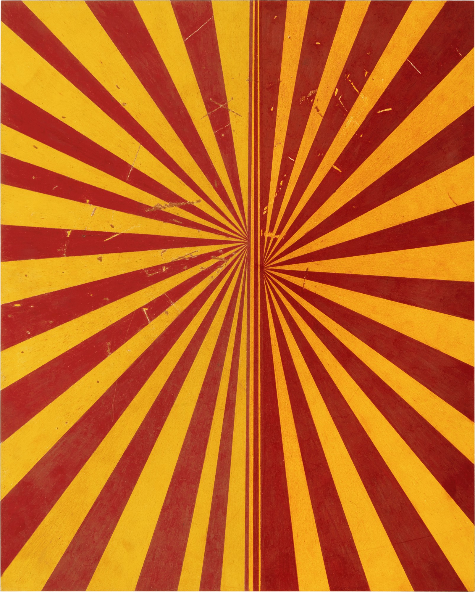 Mark Grotjahn — Untitled (Canary Yellow and Crimson Red Butterfly 823) 無題（金絲雀黃和赤紅色蝴蝶823）