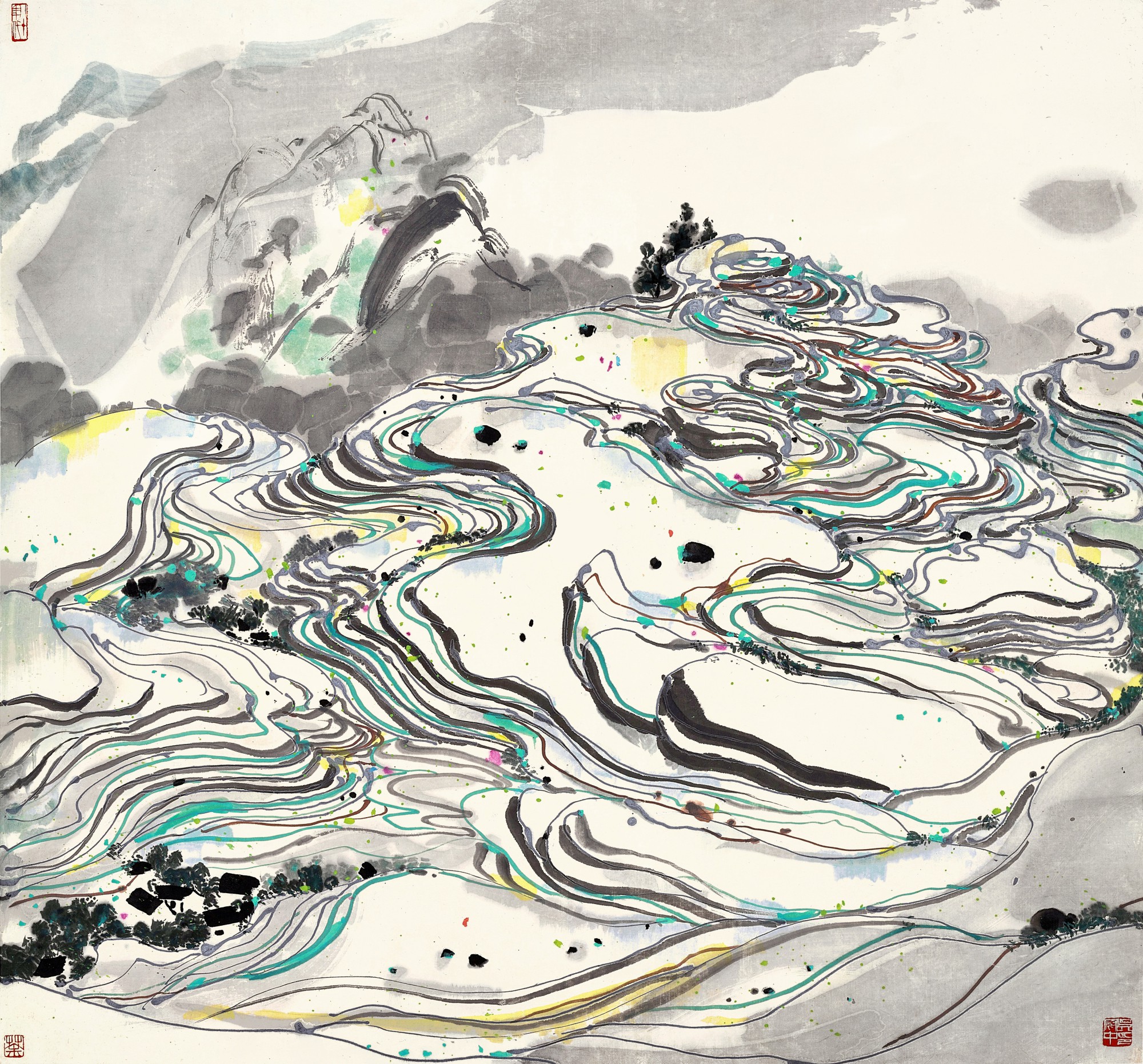 Wu Guanzhong, Rice Paddies