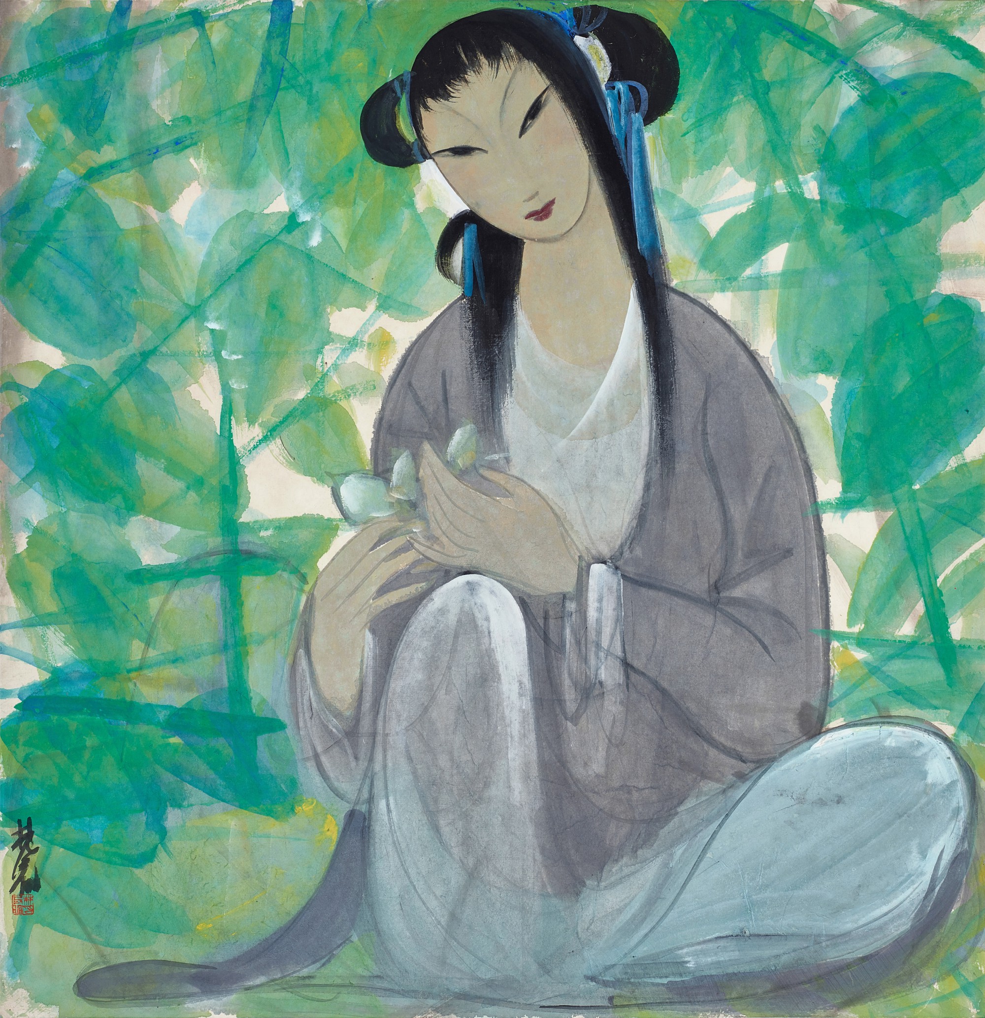 Lin Fengmian, Lady Holding a Lily