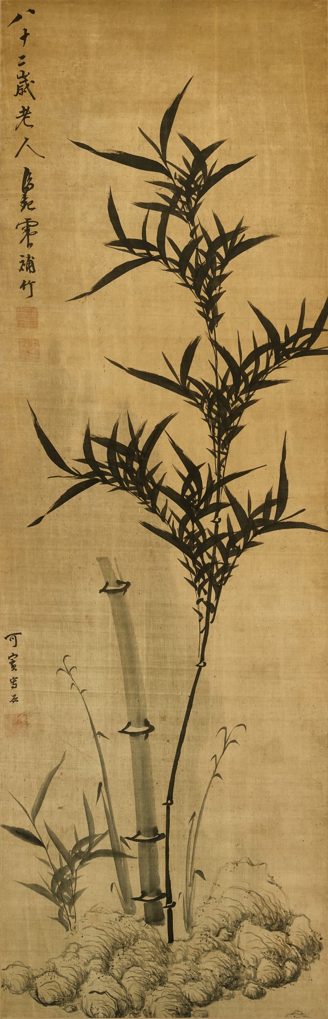 Feng Qizhen; Feng Kebin — Ink bamboos and rocks 竹石圖