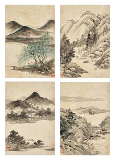Album of Landscapes After Yuan Masters 仿元人筆意山水冊