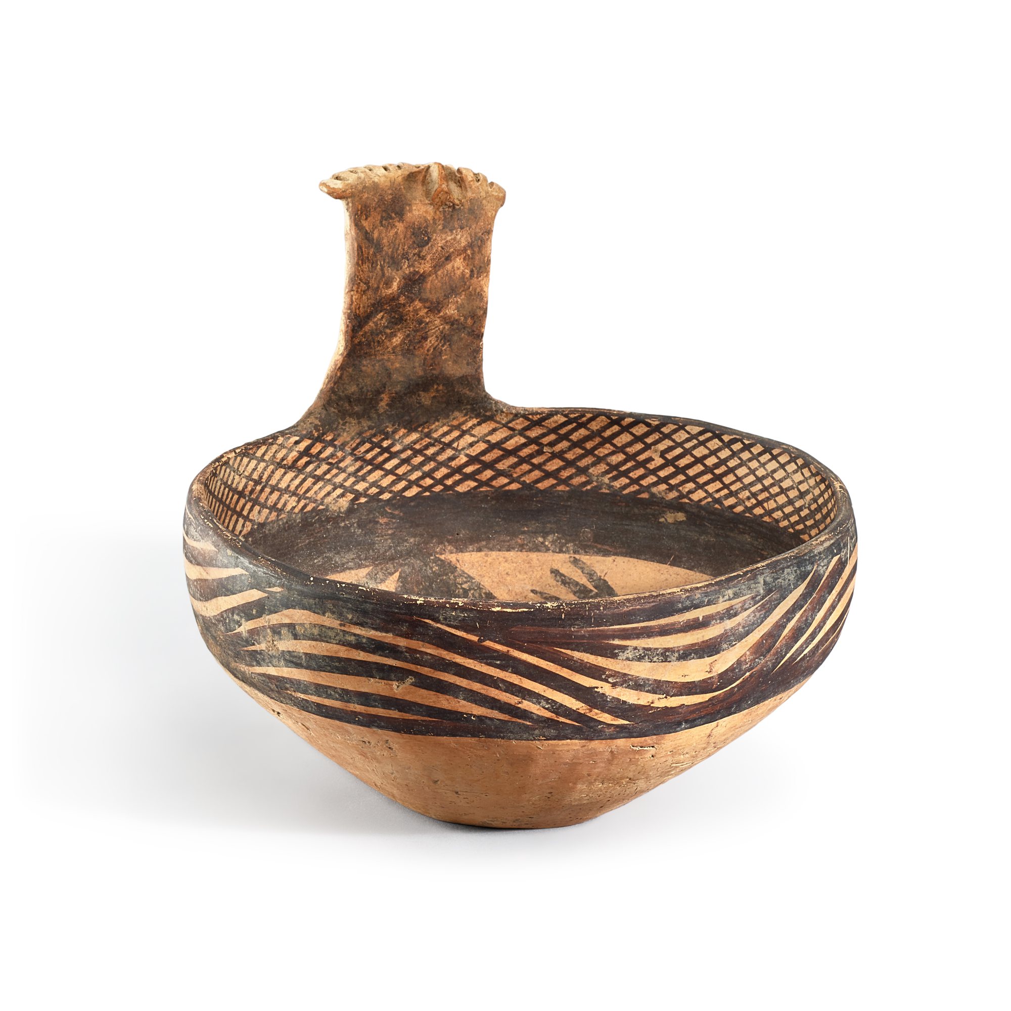 Unknown — A large painted human-face pouring vessel Majiayao culture 馬家窰文化 人面彩陶勺