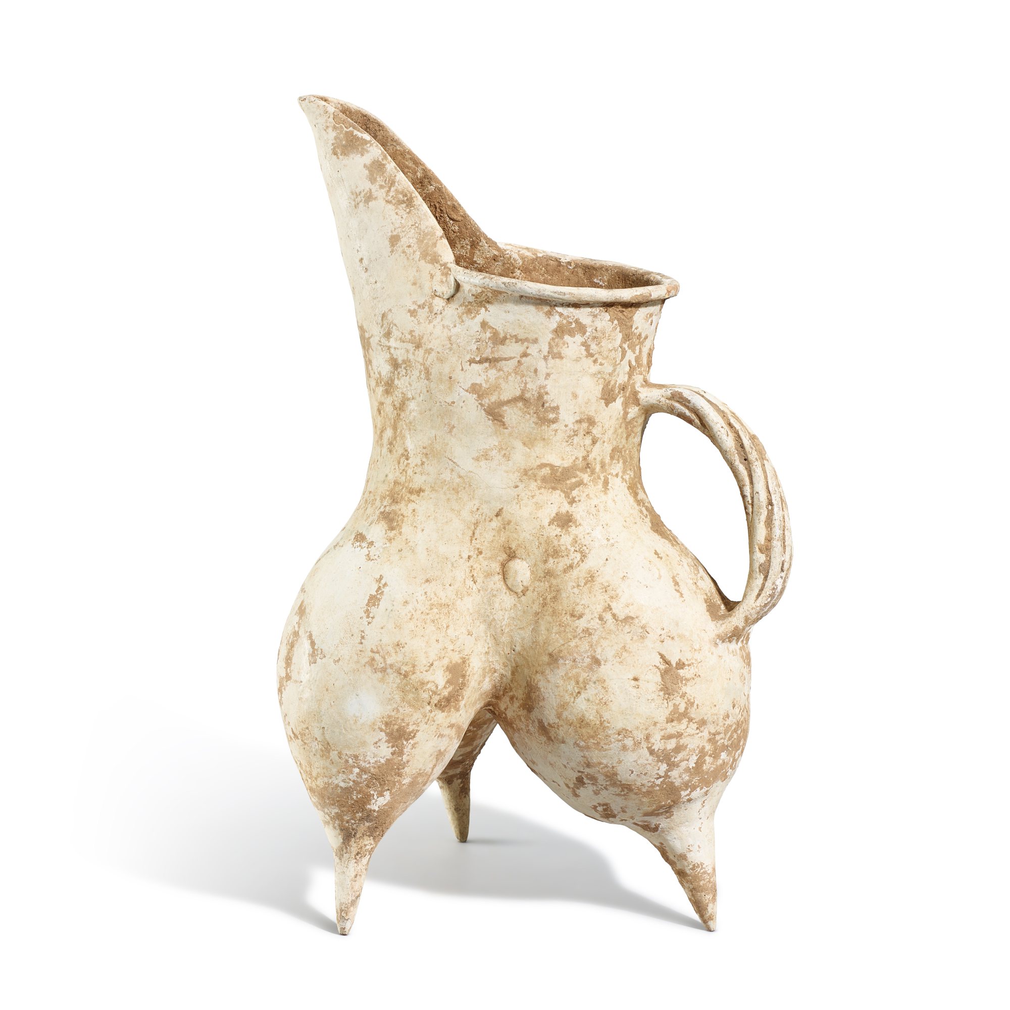 A large white pottery tripod ewer — A large white pottery tripod ewer Longshan culture, c. 2500-2000 B.C. 龍山文化 白陶鬹