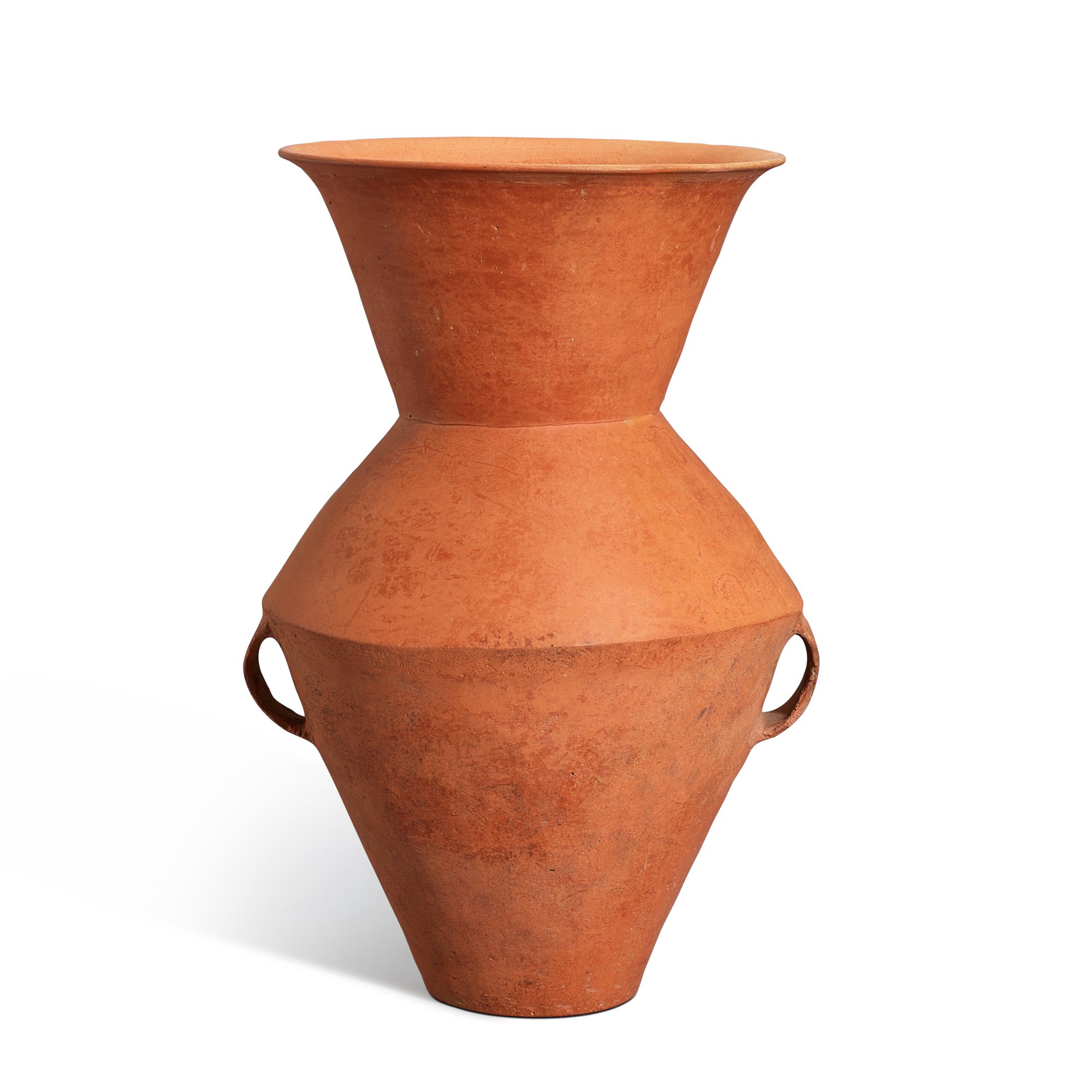 A large red pottery jar — A large red pottery jar Qijia culture, c. 2050-1700 B.C. 齊家文化 紅陶雙耳撇口瓶