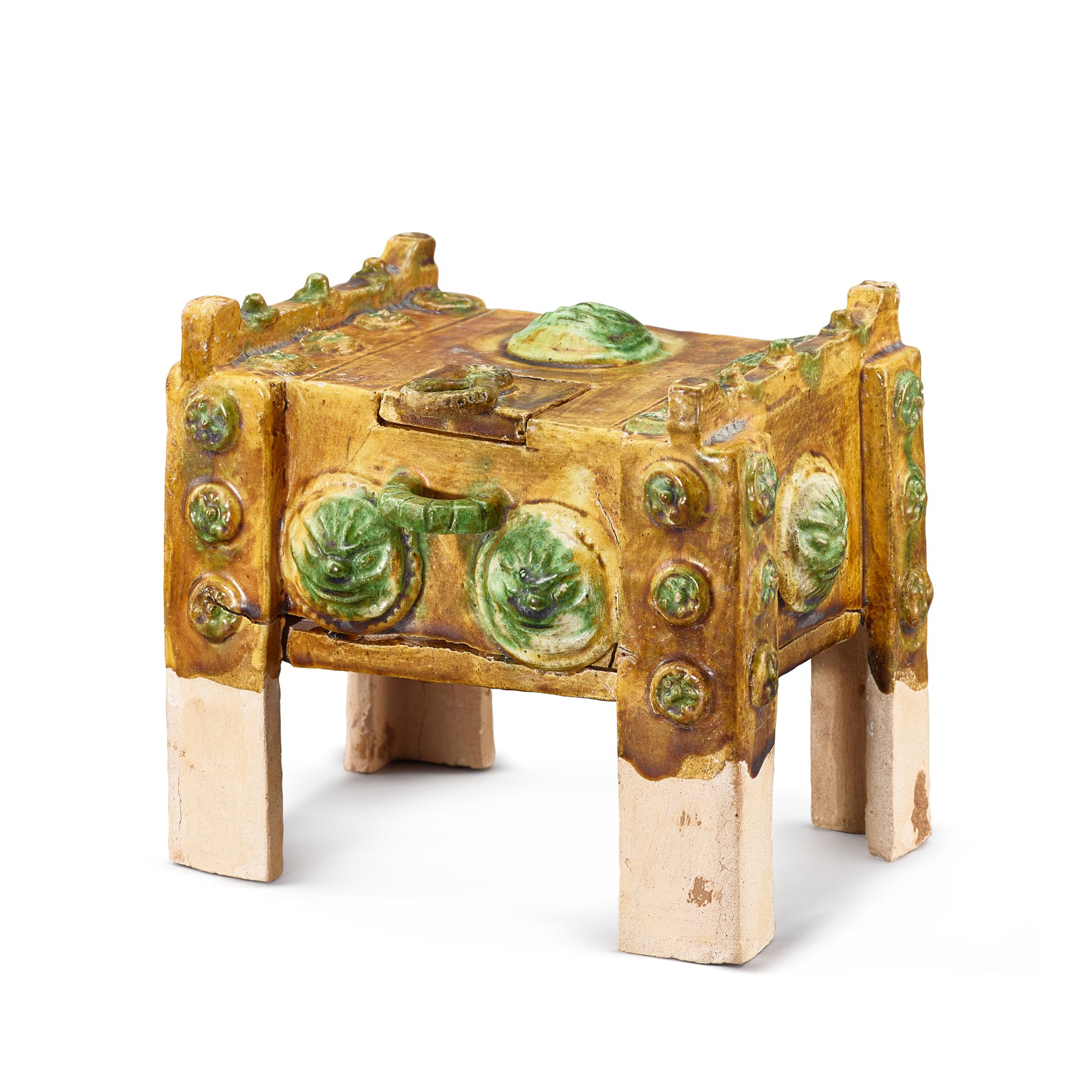 A sancai money chest, — A sancai money chest, Tang dynasty 唐 三彩錢櫃