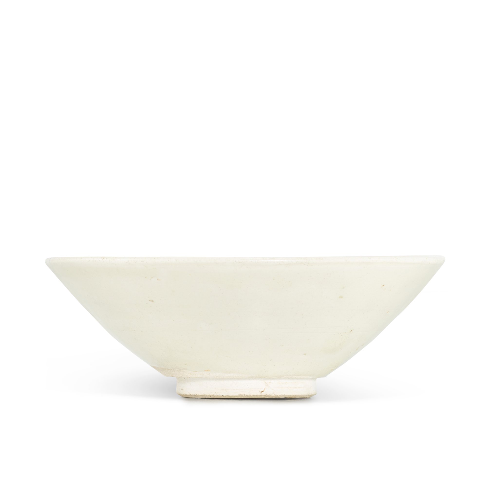 A white-glazed conical tea bowl, — A white-glazed conical tea bowl, Tang dynasty 唐 白釉斗笠茶盌