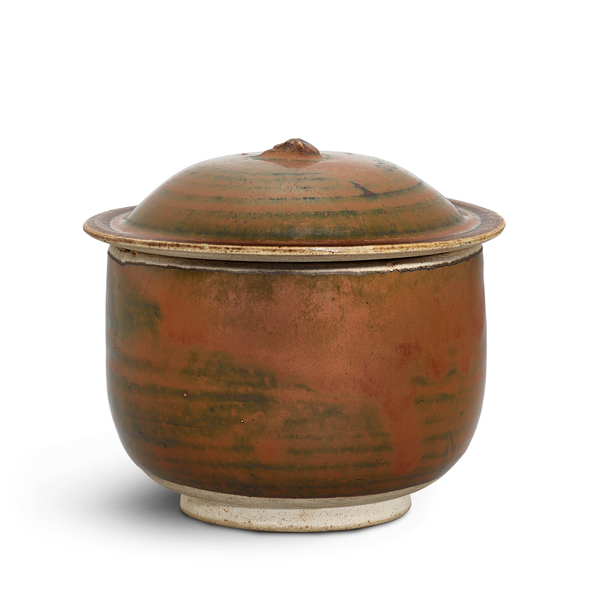 A persimmon-glazed bowl and cover, — A persimmon-glazed bowl and cover, Song Dynasty 宋 醬釉蓋盌