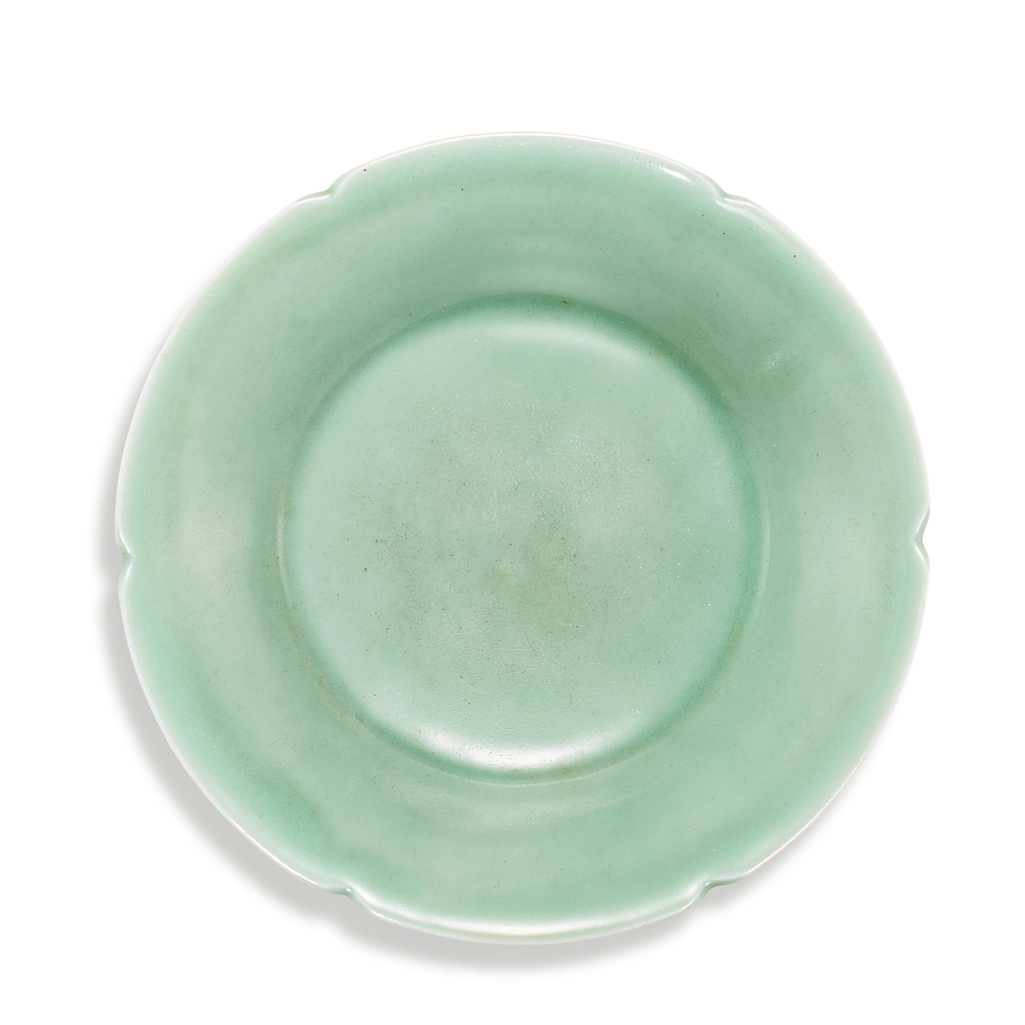 A Longquan celadon lobed dish, — A Longquan celadon lobed dish, Song dynasty 宋 龍泉青釉葵口盤