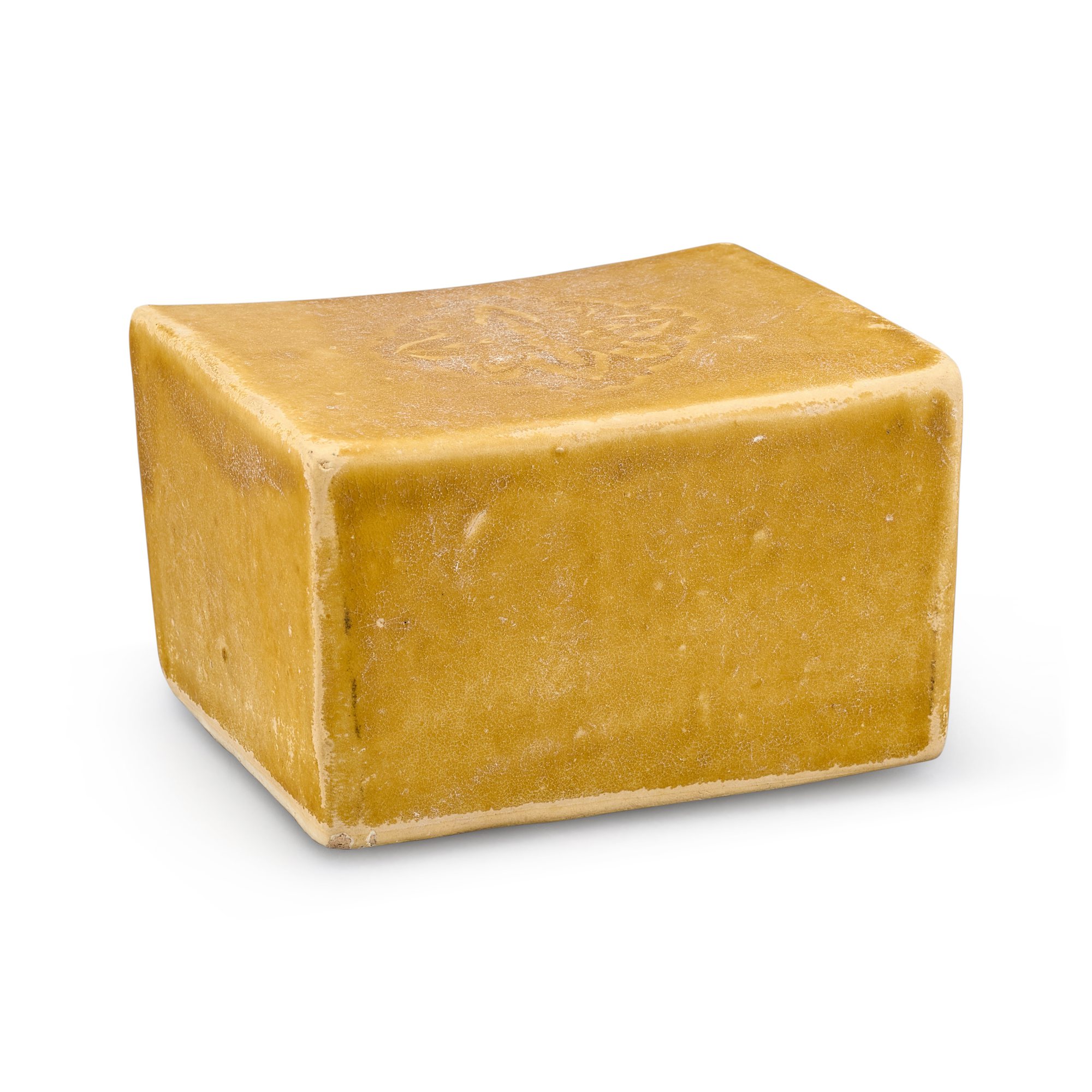 Unknown — A Shouzhou straw-glazed papercut pillow, Tang dynasty 唐 壽州窰米黃釉剪紙貼花長方枕