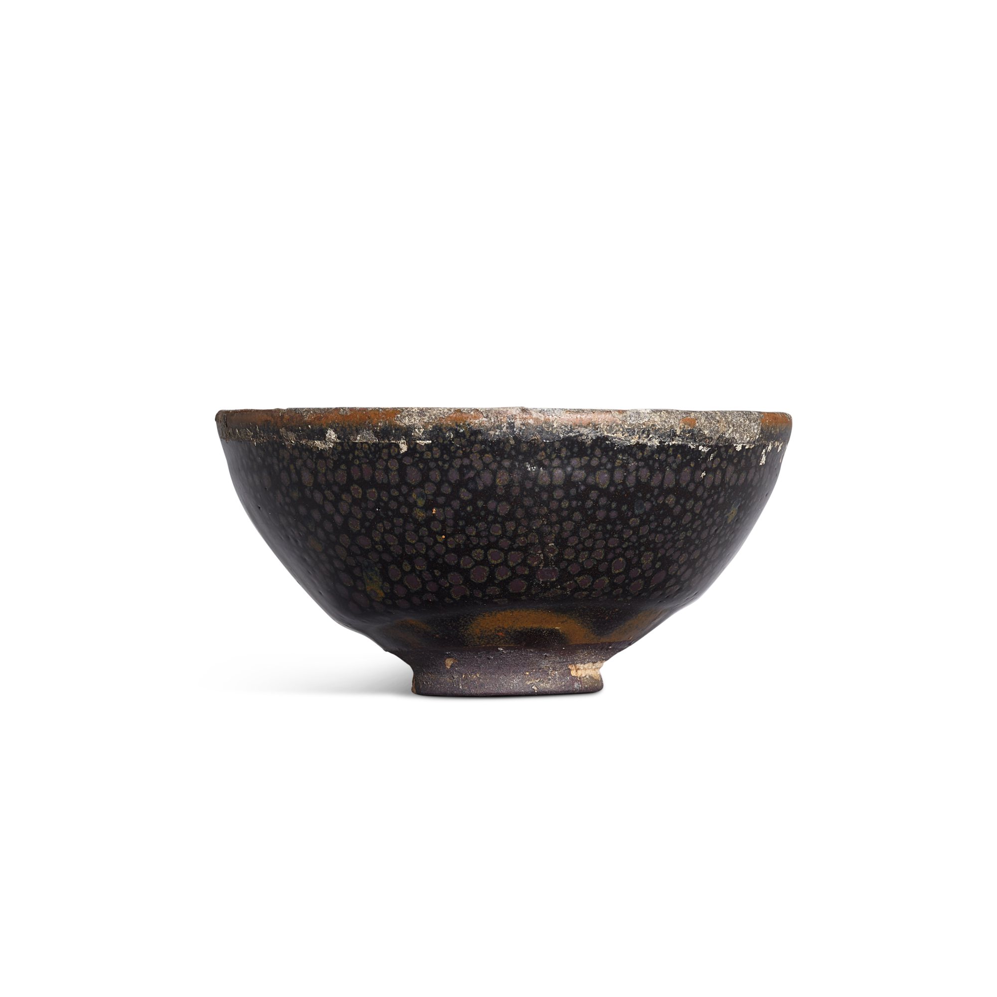 A black-glazed 'oil-spot' teabowl, — A black-glazed 'oil-spot' teabowl, Southern Song dynasty 南宋 黑釉油滴天目茶盞