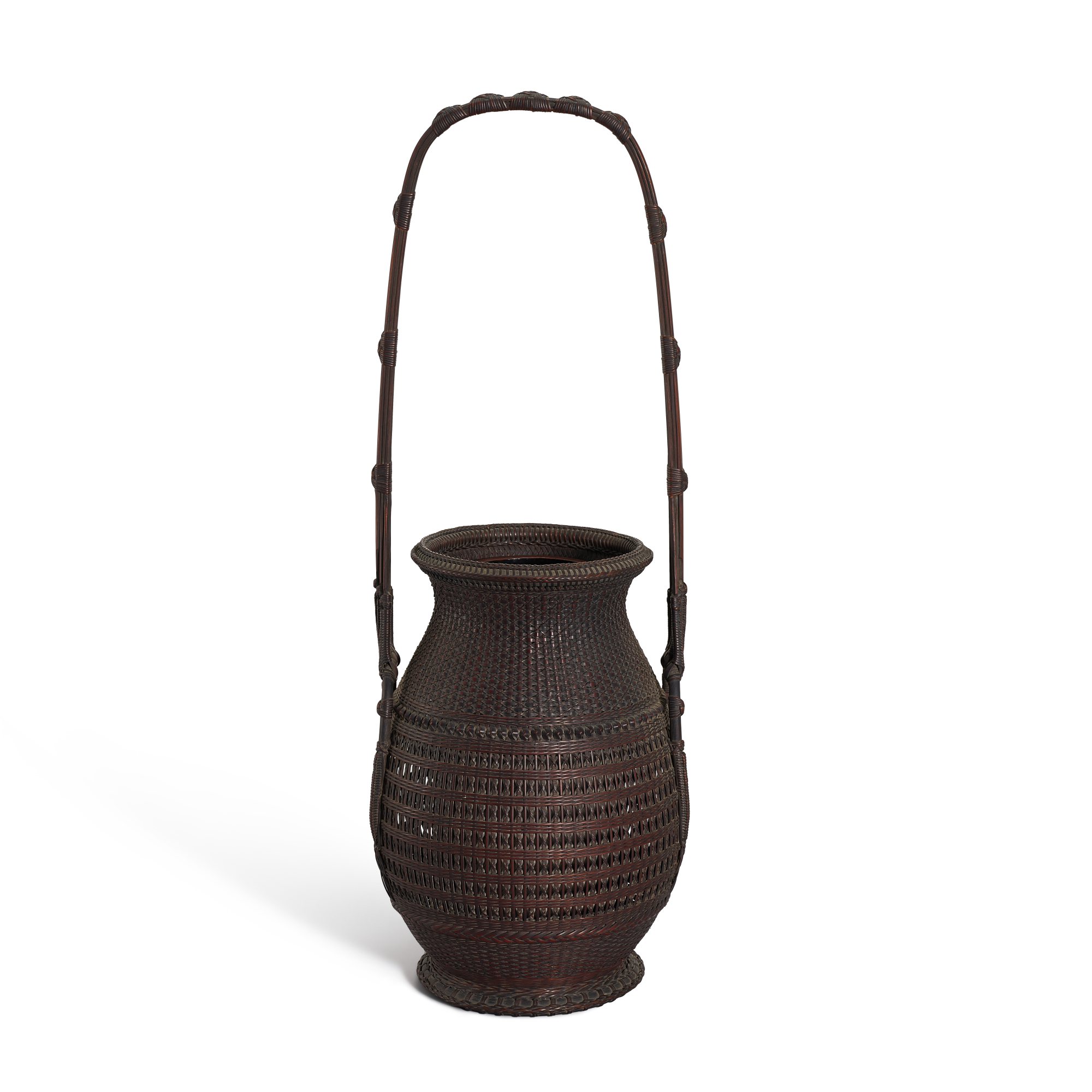 A bamboo basket, — A bamboo basket, Japan, Showa period 昭和時期 日本竹編花籠