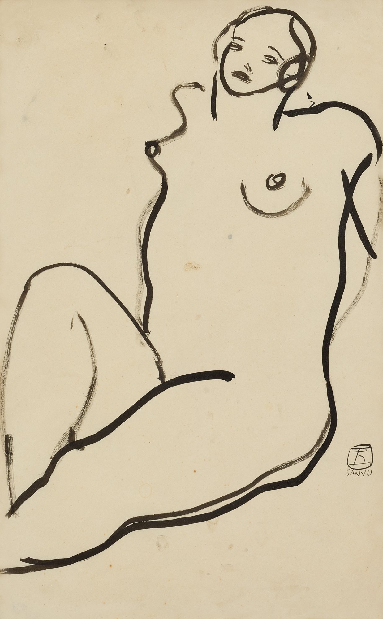 Étude de nu féminin 坐姿裸女