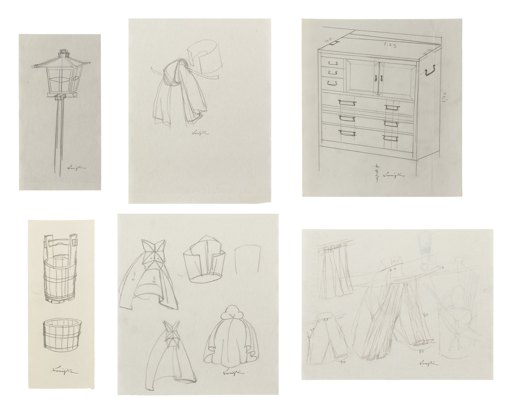 Léonard Tsuguharu Foujita — i. La Lampe-Dragon ii. La Noeud iii. Meuble iv. Les Sceaux v. Les Coiffes vi. Etudes i. 街燈   ii. 結   iii. 家具   iv. 頸巾   v. 頭飾   vi. 靜物