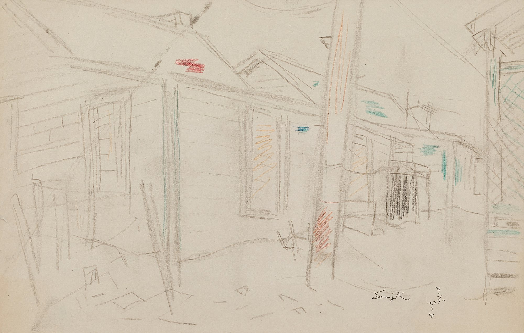 Léonard Tsuguharu Foujita — Maison de dos 屋子後園