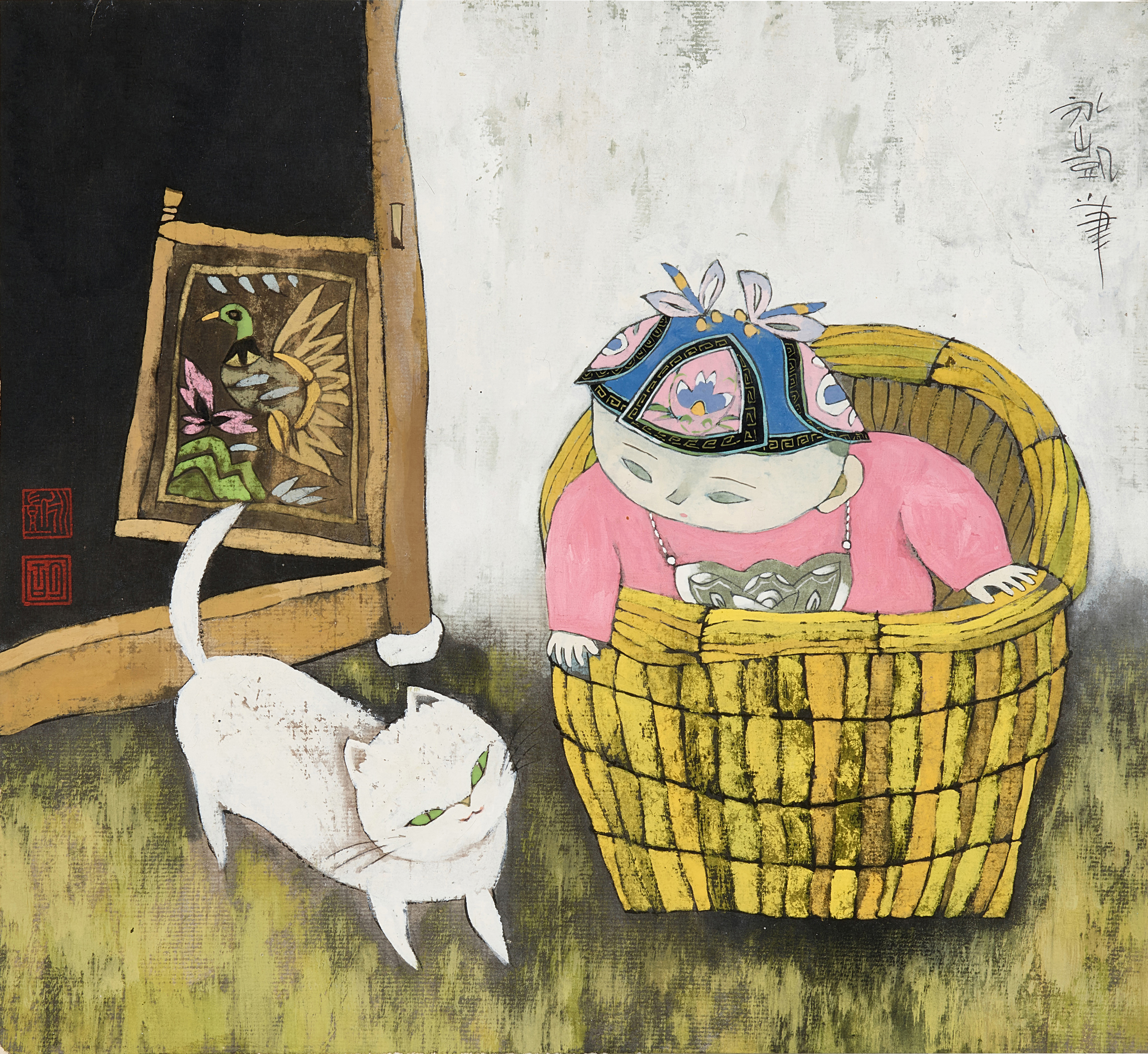 Hu Yongkai — Hu Yongkai,  Child and Cat