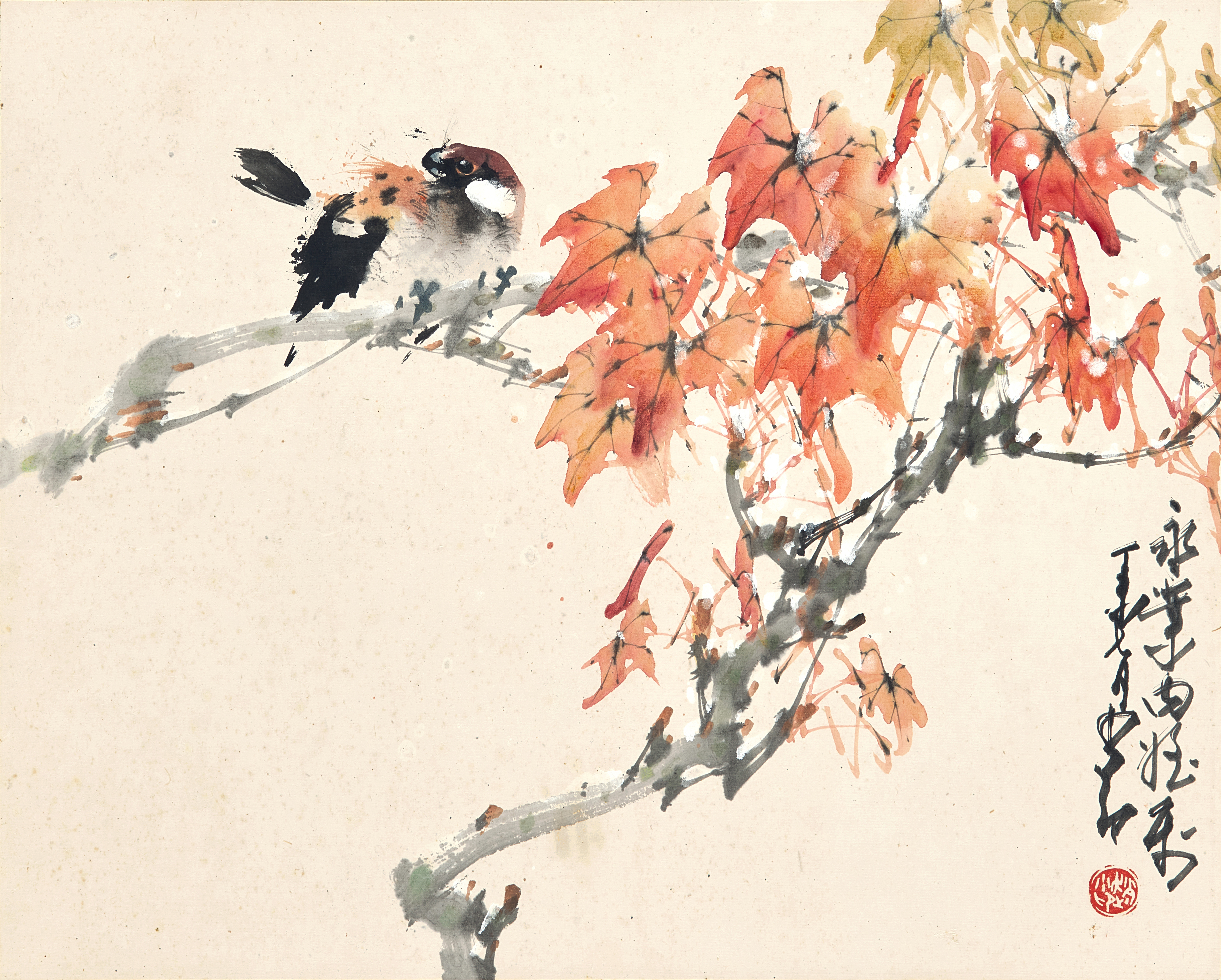 Zhao Shao'ang — Zhao Shao'ang, Bird by Autumn Leaves
