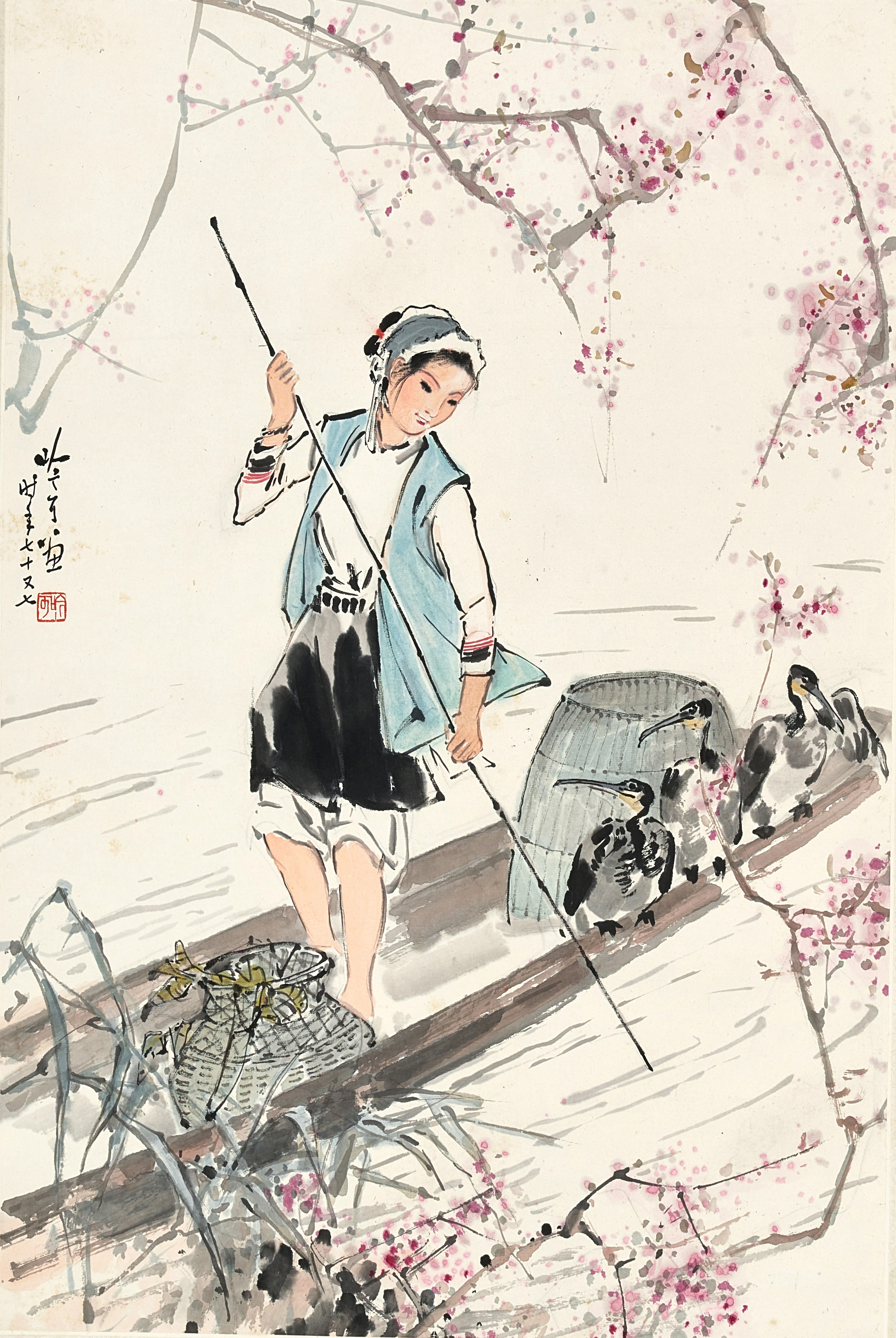 Song Yinke, Fishing Along the Blossom Stream
