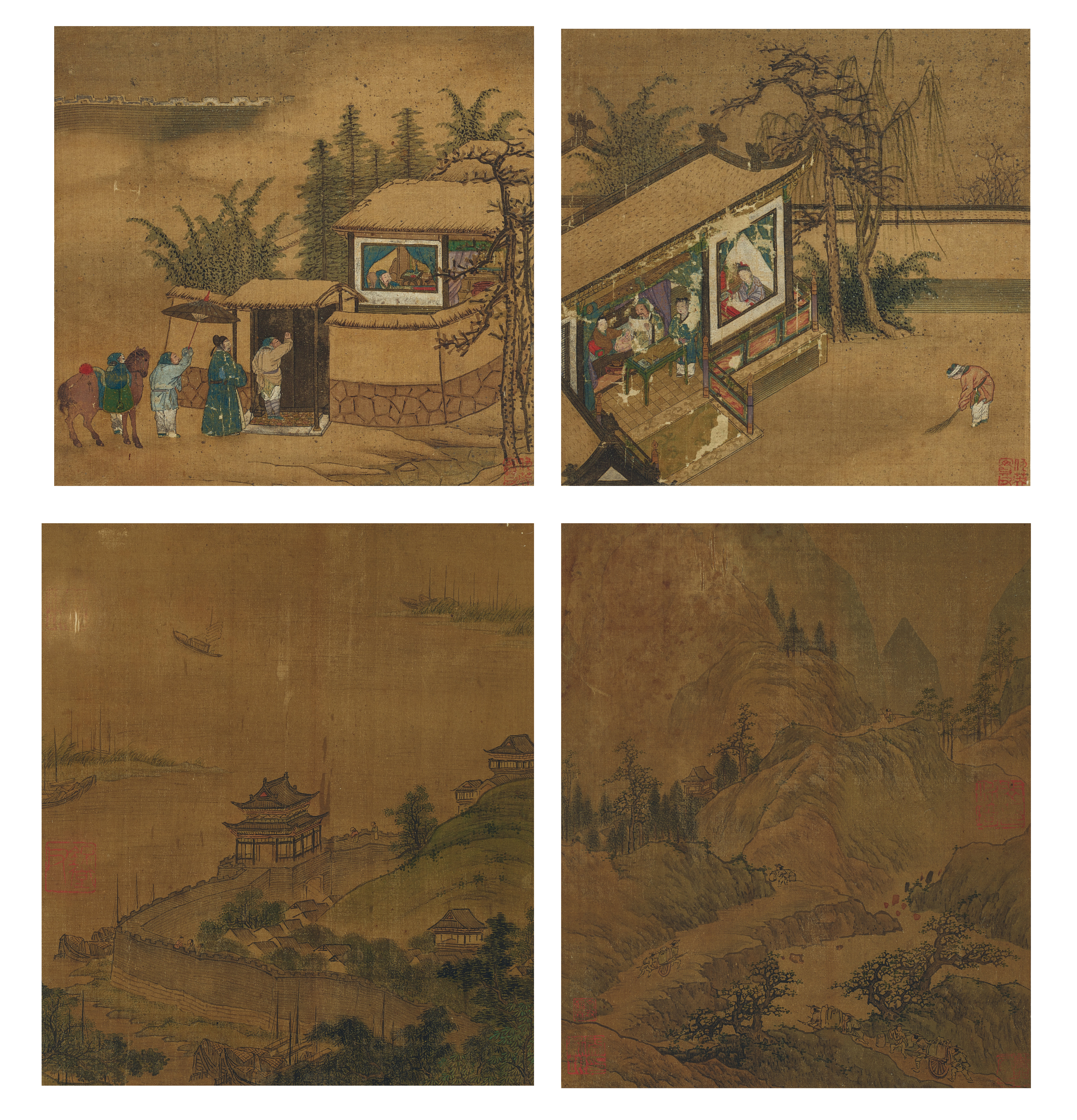Anonymous (Early Qing Dynasty) — A set of four Landscape Paintings