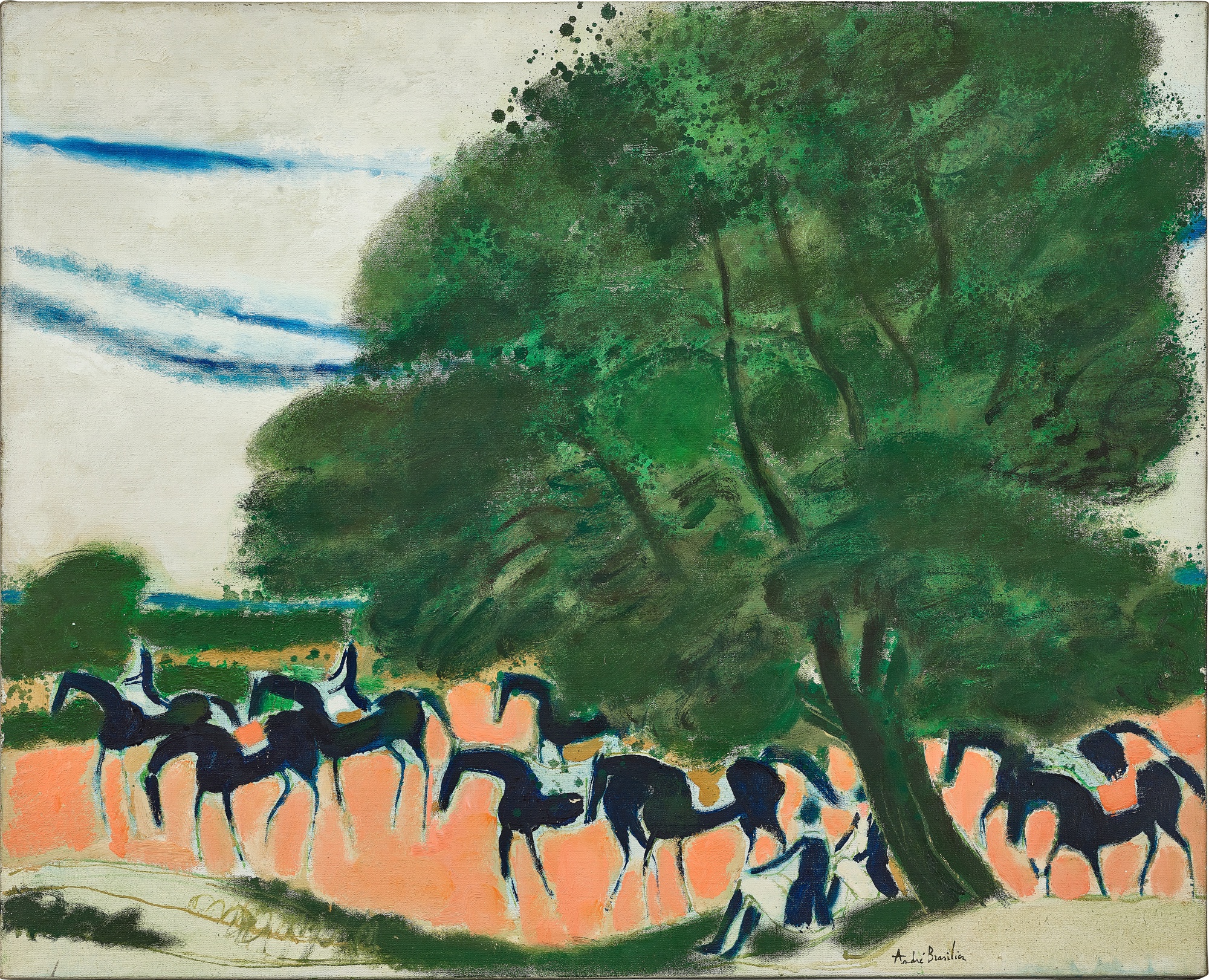 André Brasilier — Cavaliers au grand arbre 騎士