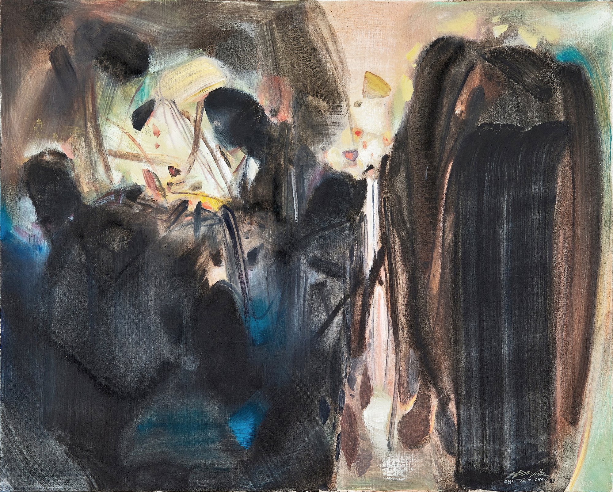 Chu Teh-Chun — Cascade noire 夜之瀑流