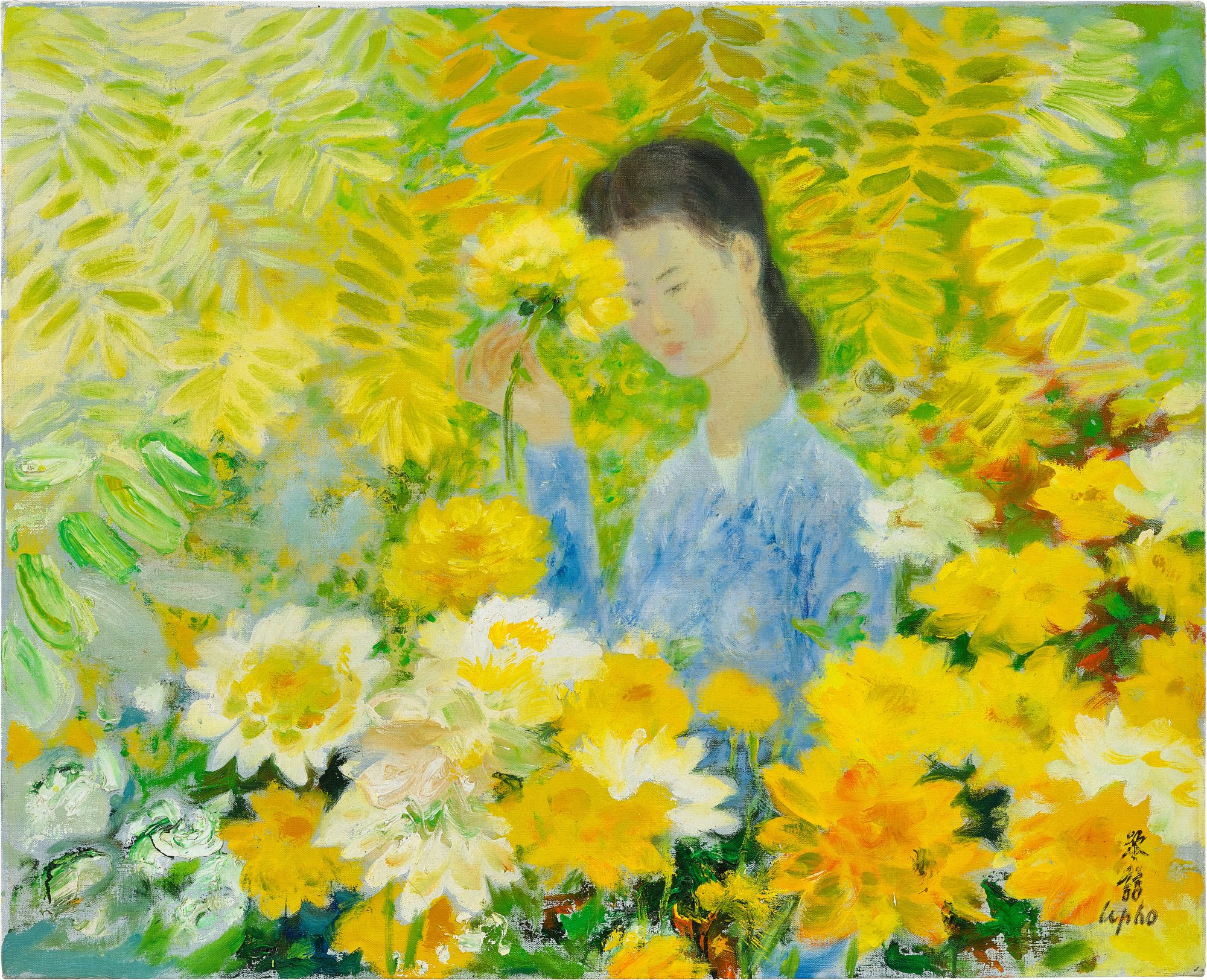 Lê Phổ — La jeune fille aux dahlias 少女與大麗花