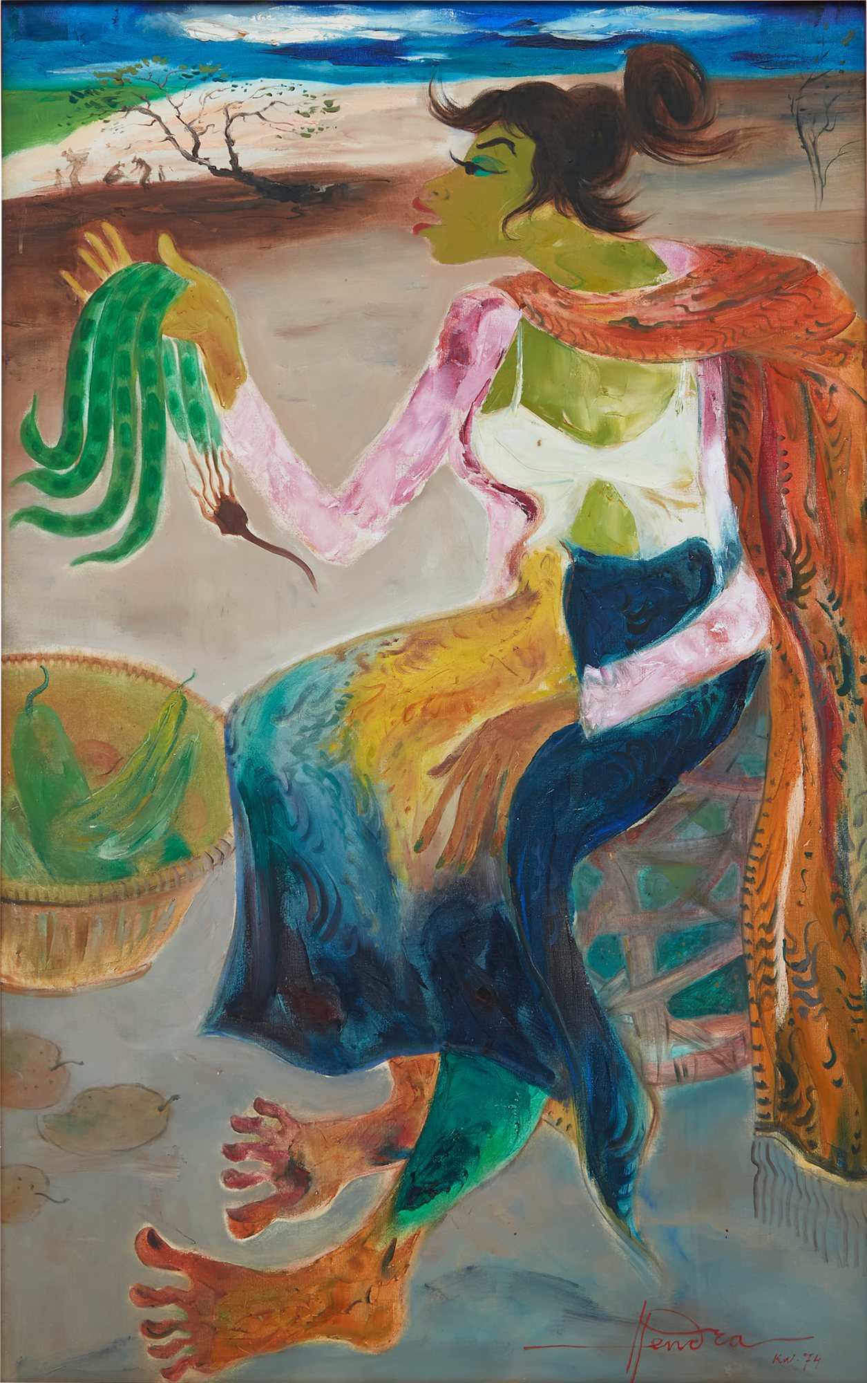 Hendra Gunawan — Penjual petai 豆販