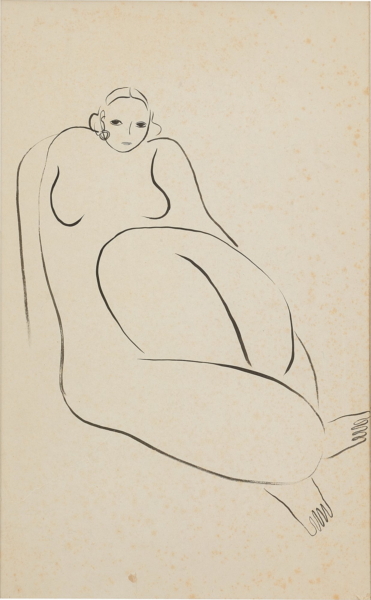 Sanyu — Femme nue assise à la boucle d’oreille 戴著耳環的坐姿裸女