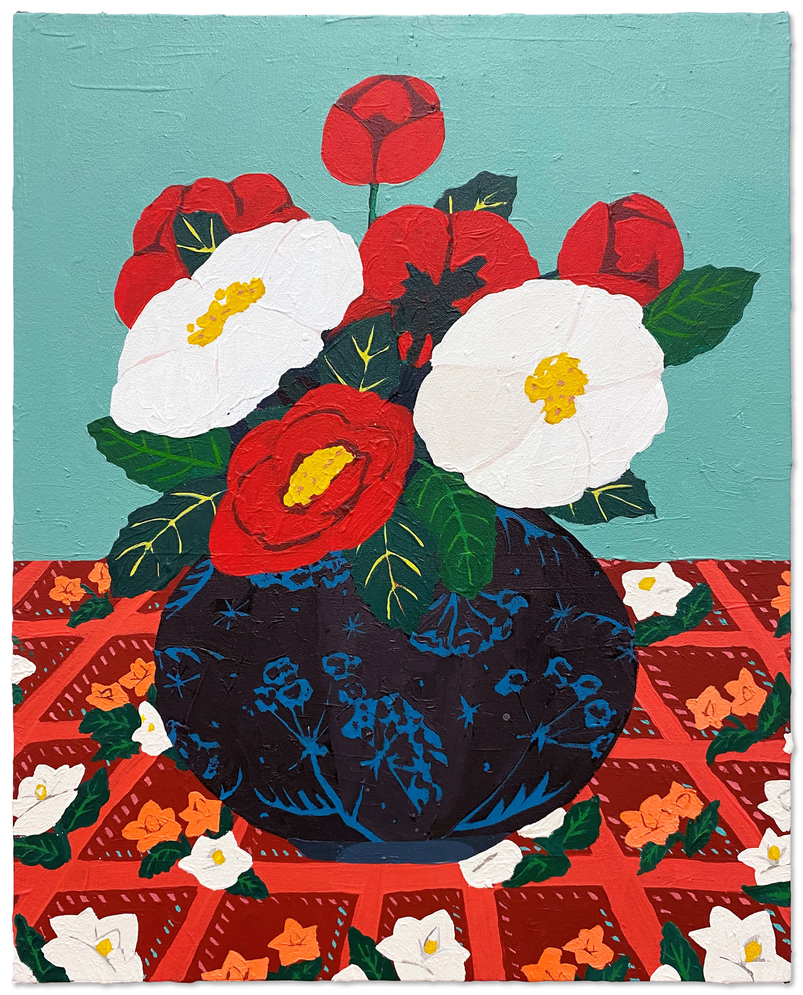 Anemones in Black Vase 黑色花瓶內的海葵