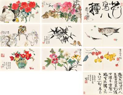 程十髮 花鳥八種 │Cheng Shifa, Celebration of Vitality