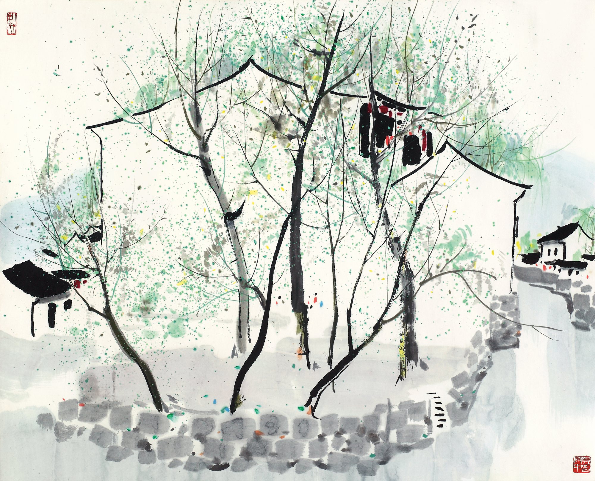 Wu Guanzhong —  吳冠中 江南小鎮 │ Wu Guanzhong, River Town in Jiangnan
