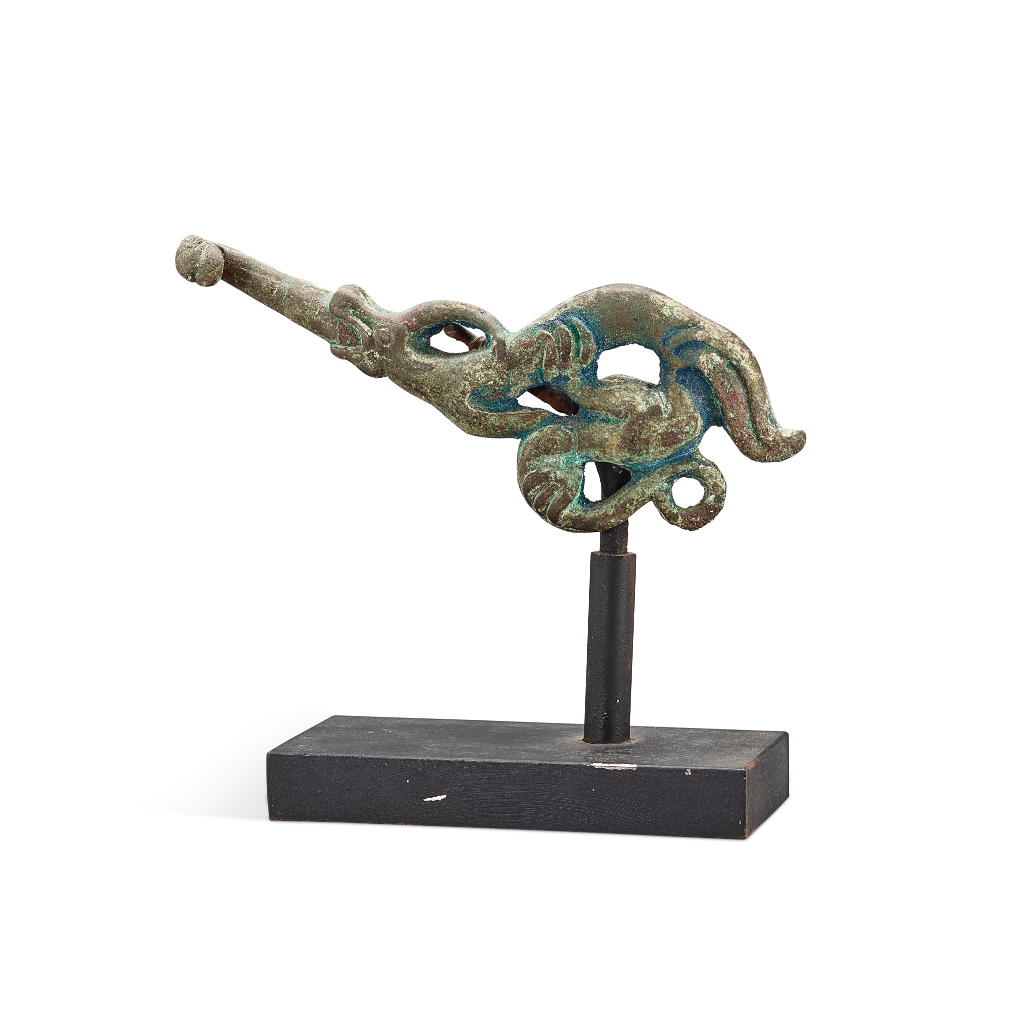 A bronze 'dragon' belt hook, — A bronze 'dragon' belt hook, Han dynasty 漢 青銅龍紋帶鉤