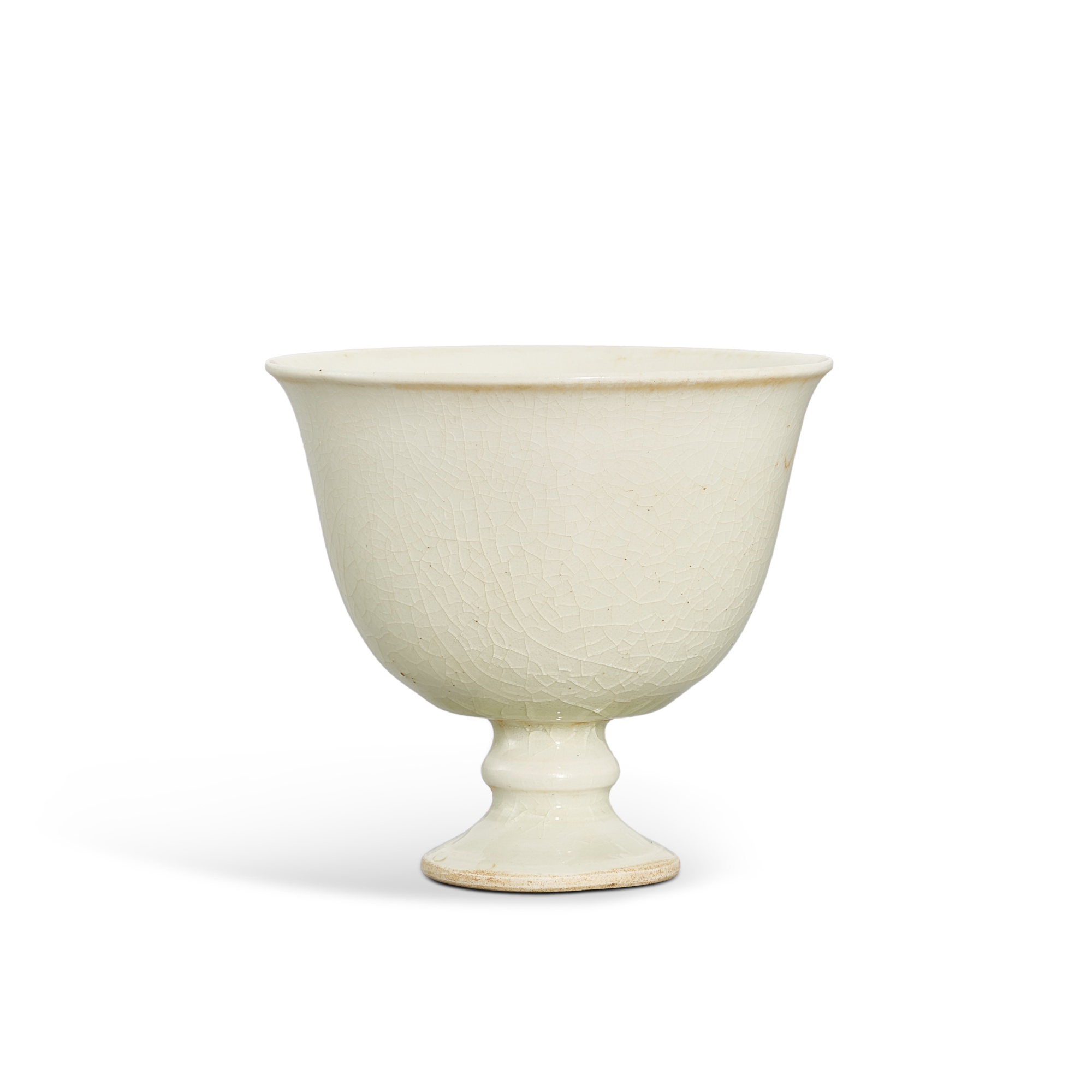A white pottery stem cup, — A white pottery stem cup, Sui - Tang dynasty 隋至唐 白陶高足盃