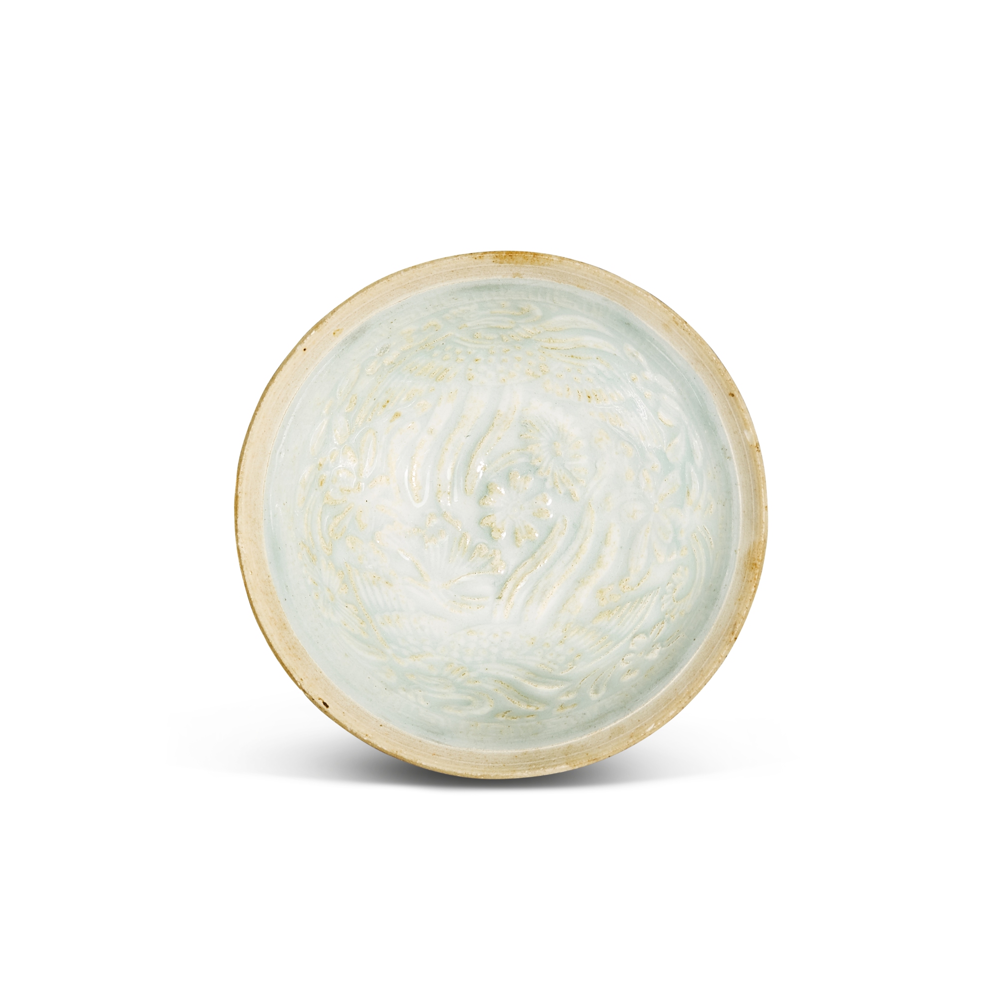 A moulded qingbai 'phoenix' bowl, — A moulded qingbai 'phoenix' bowl, Southern Song dynasty 南宋 青白釉印雙鳳紋盌