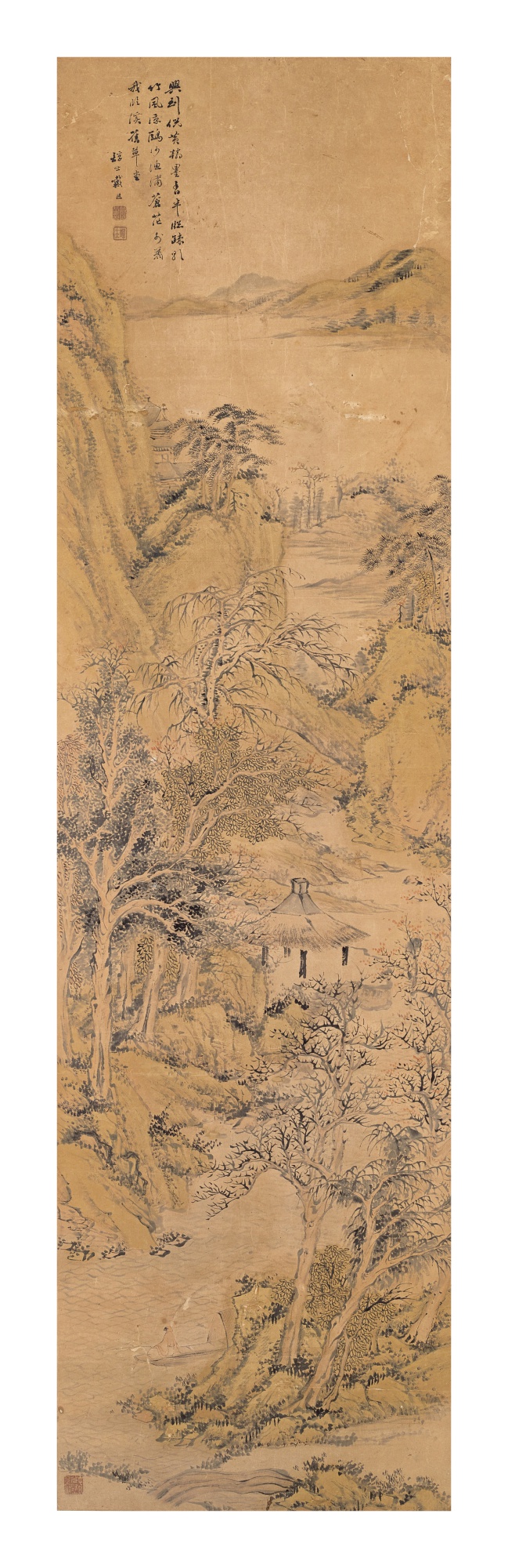 Collection of Dai Xi and his Descendants — Dai Xi (1801-1860), Landscape 戴熙 （1801-1860） 倣古山水 設色紙本 立軸