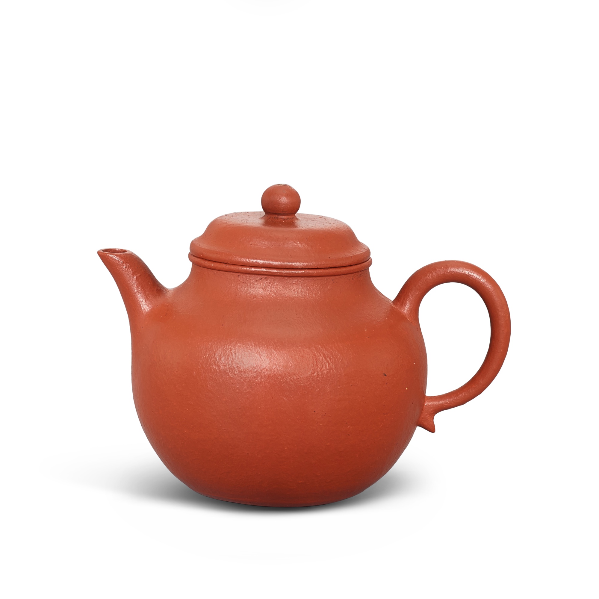 An inscribed yixing red stoneware teapot, Qing dynasty, Daoguang period 清道光 宜興朱泥茶壺