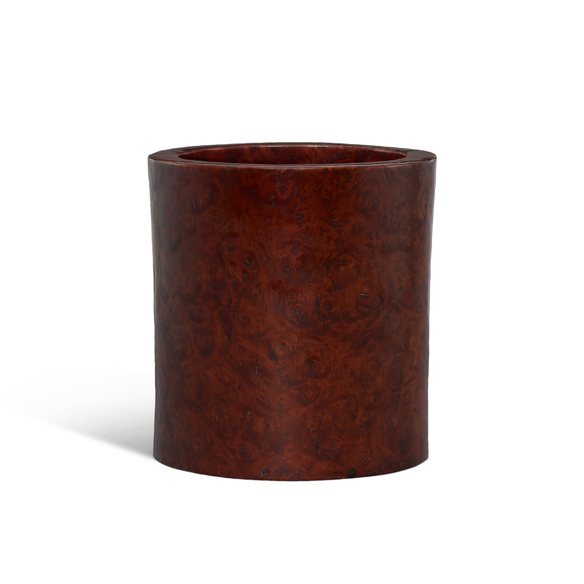 A burlwood brushpot, — A burlwood brushpot, Qing dynasty 清 癭木筆筒