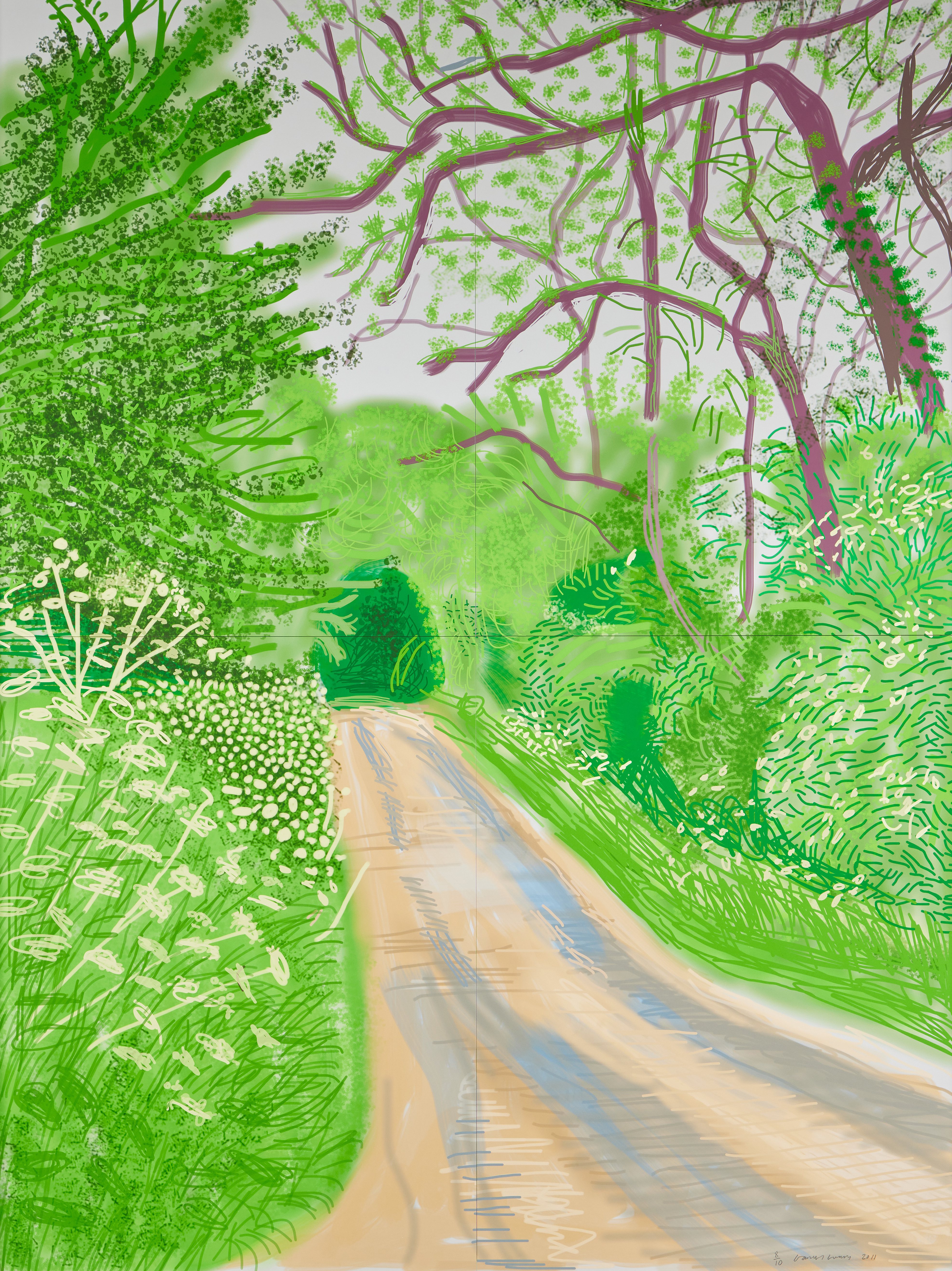 David Hockney — 東約克郡沃蓋特的春臨，2011年