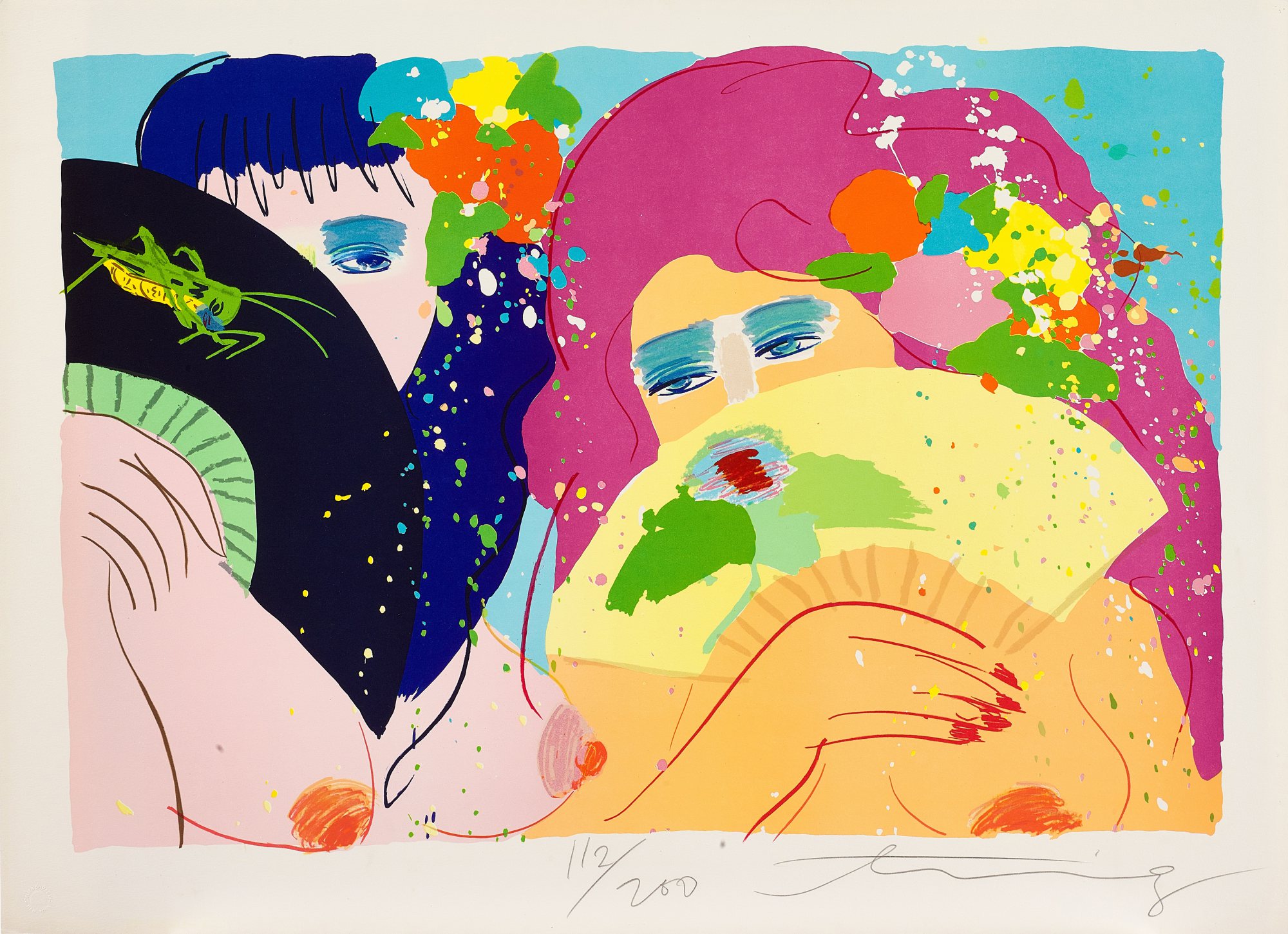 Walasse Ting — Two Ladies with Fans 執扇雙美