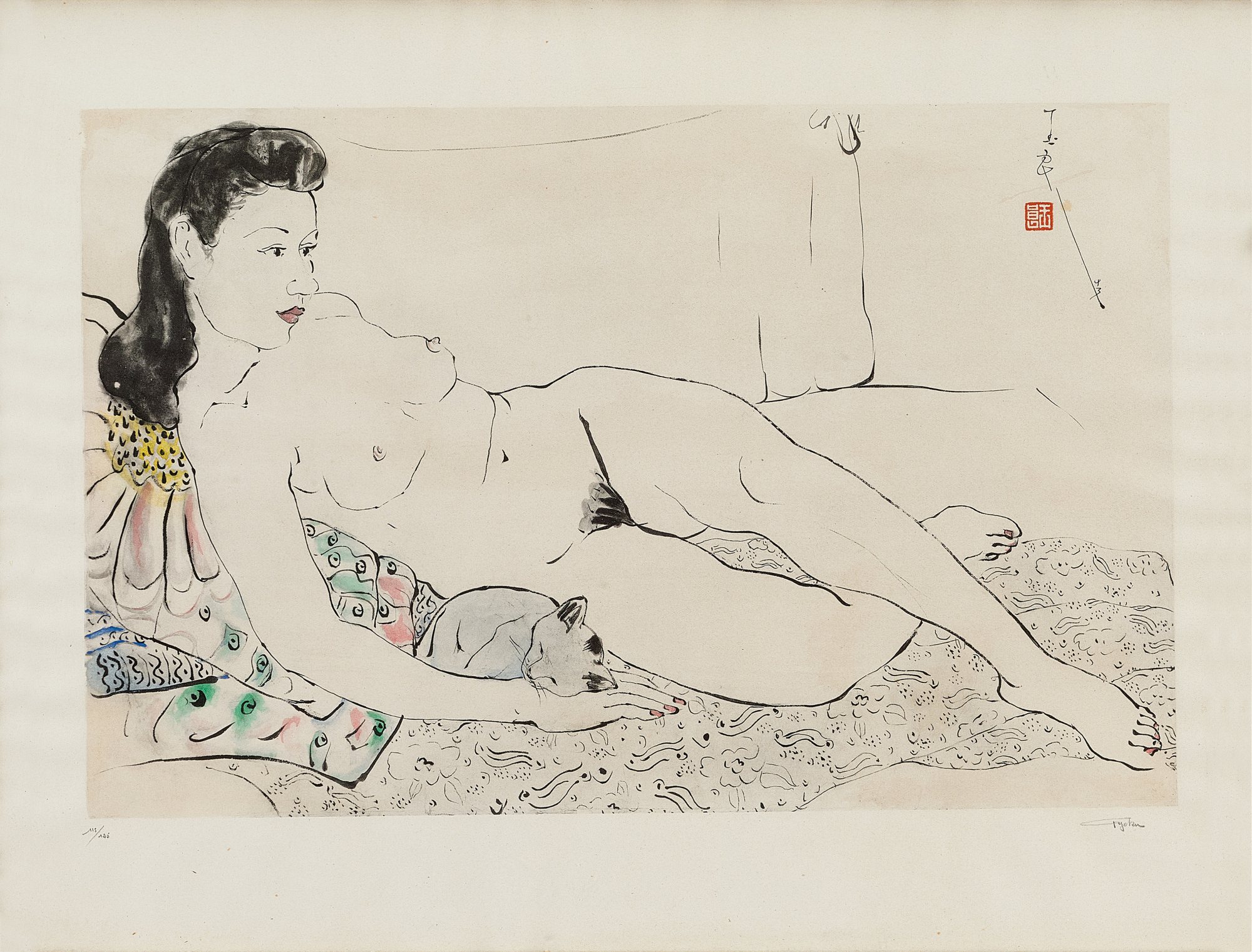 Pan Yuliang — Lady and a cat 美人與貓